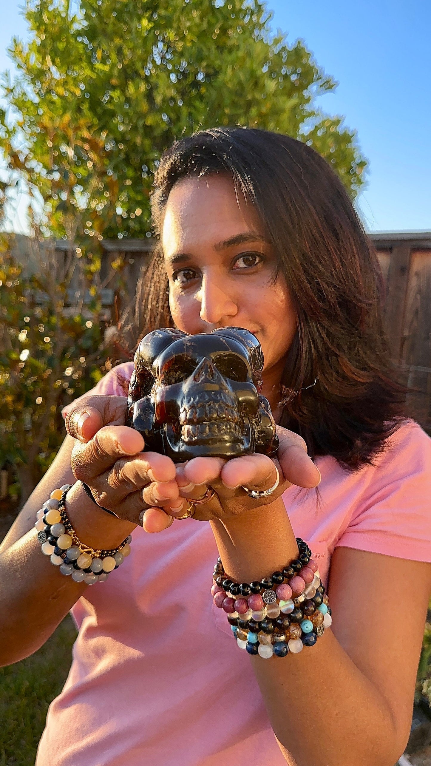 Magical Blue Dominican Amber Skull