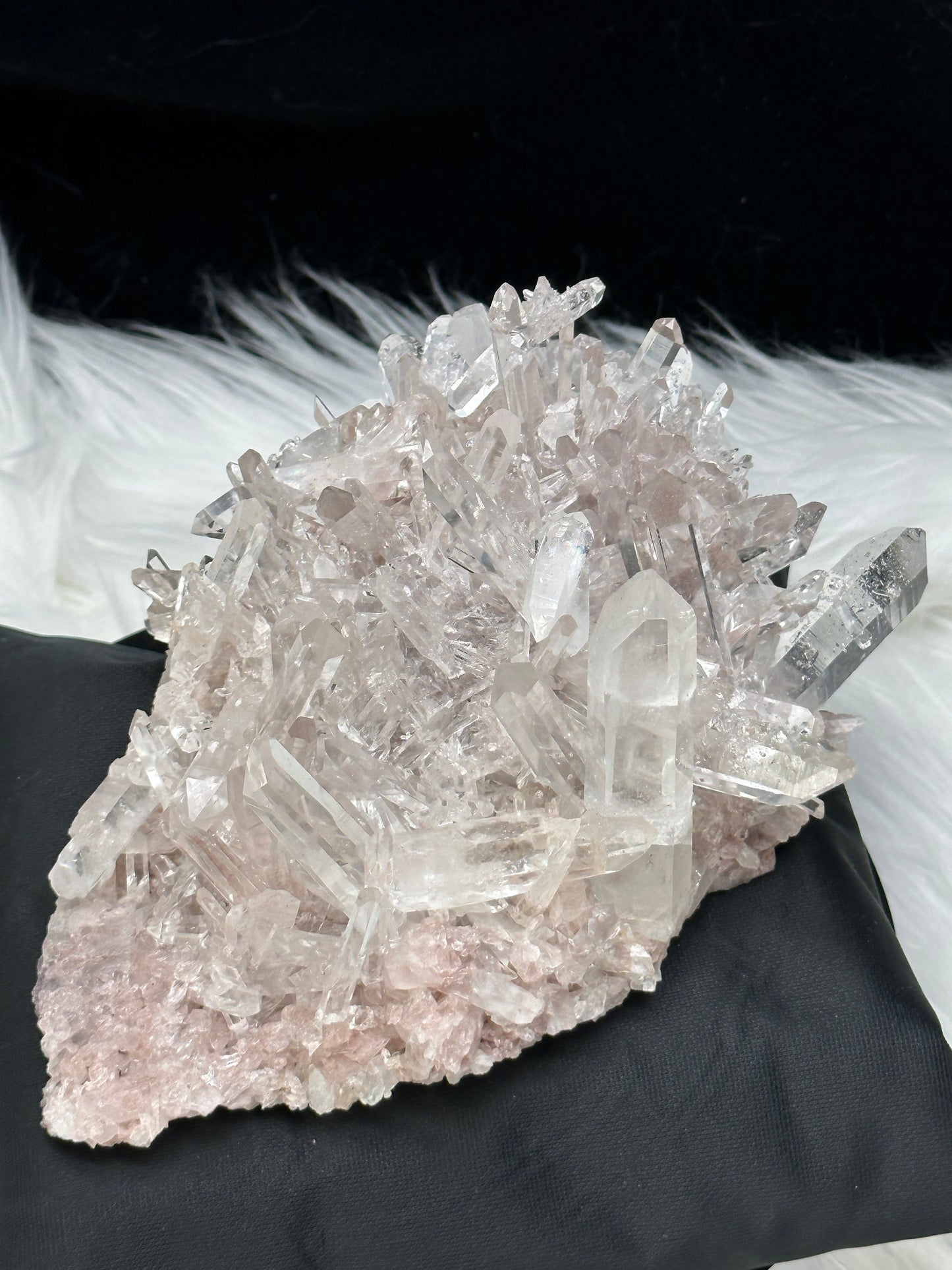 Extra High Quality Sacred Rose Pink Lemurian Quartz Cluster Specimen