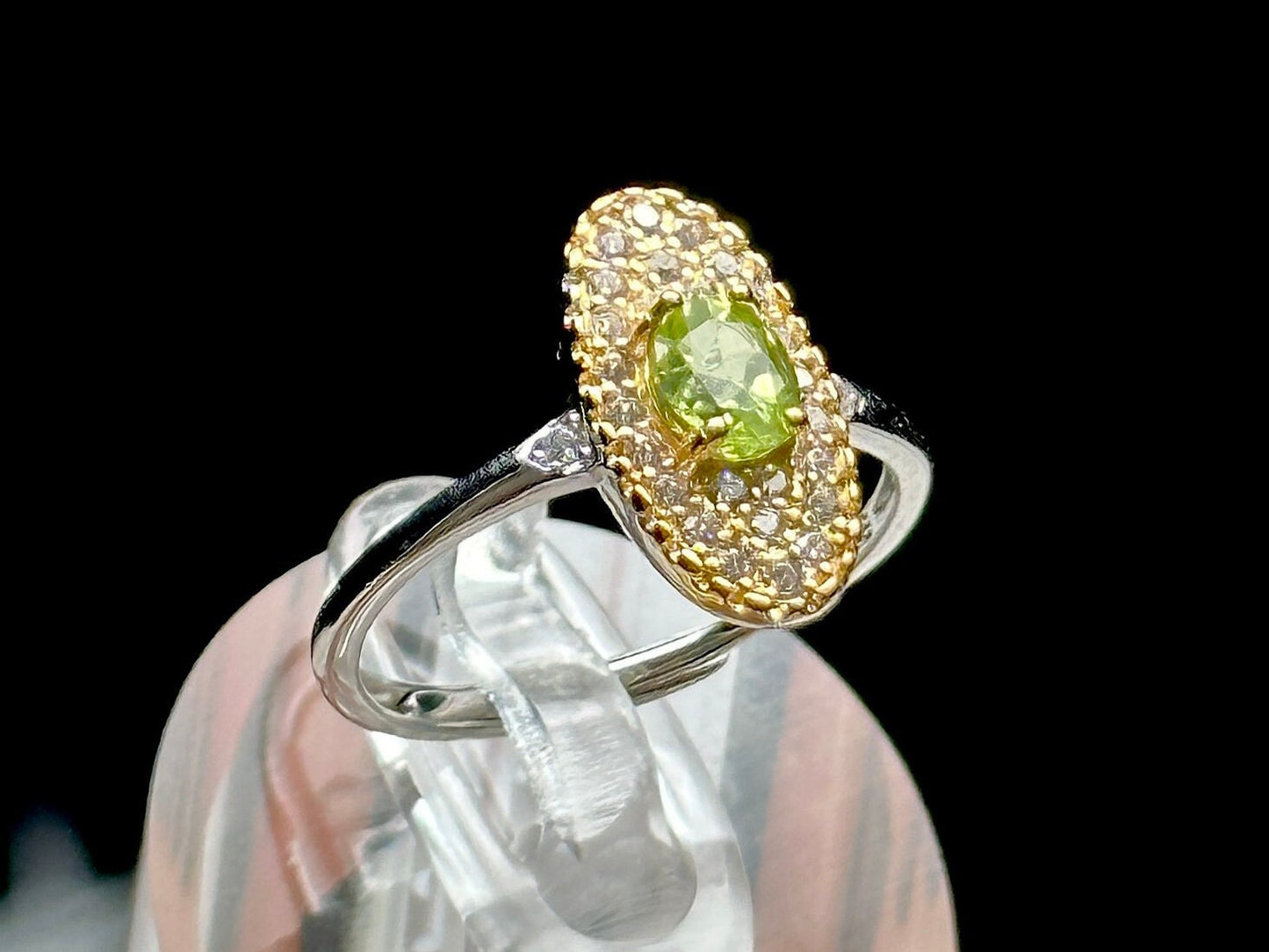 Grade AAA Peridot Crystal Ring in Sterling Silver | Adjustable Size | Healing Properties | Handpicked Gemstone Jewelry