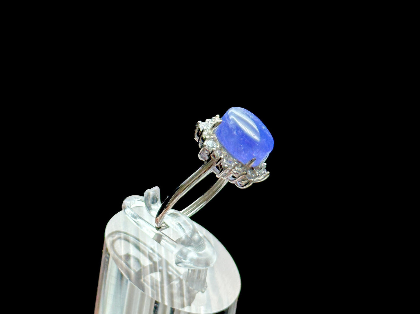 Handcrafted Tanzanite Crystal Ring in Sterling Silver | Adjustable Size with Moissanite Diamond Accent | Healing Properties Gemstone Jewelry