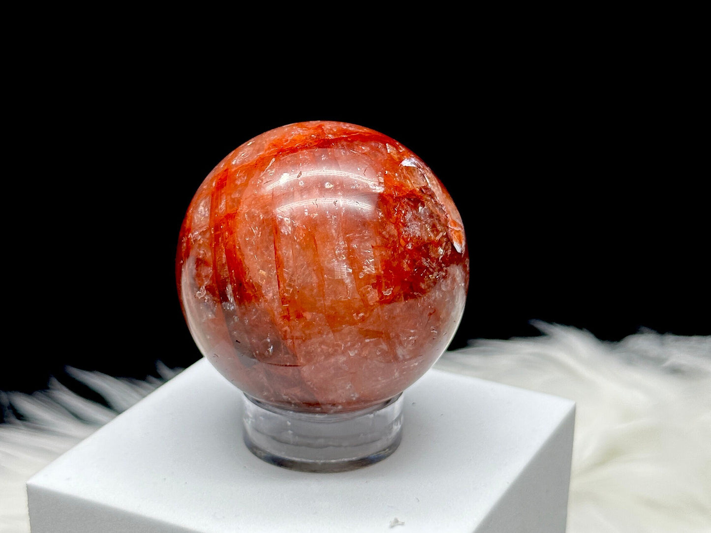 Dendritic Fire Quartz Crystal Sphere