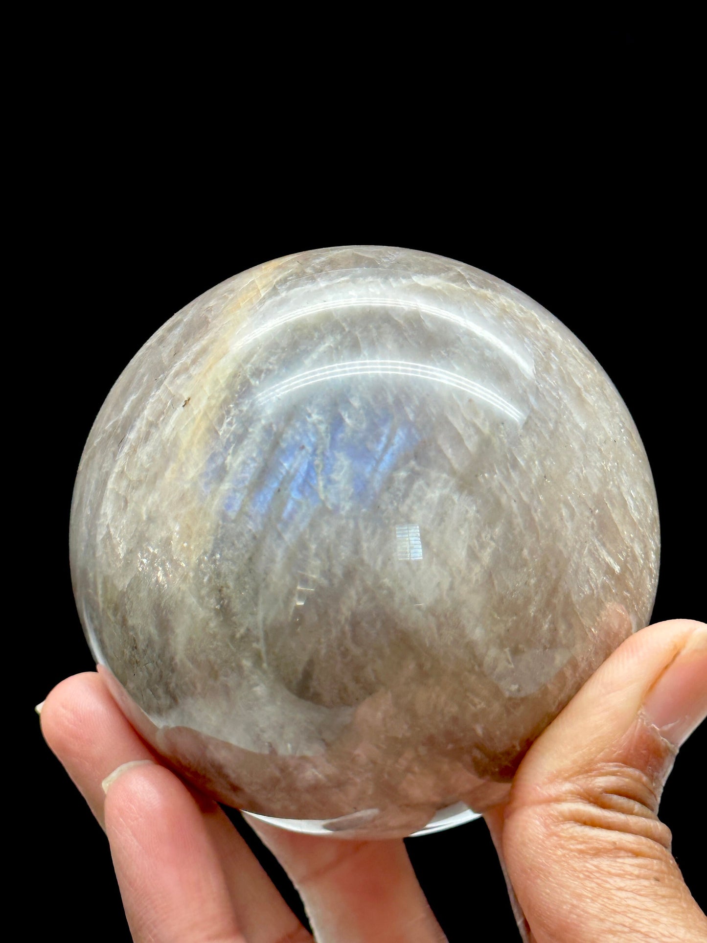 Blue Flash Moonstone Crystal Sphere- High Quality