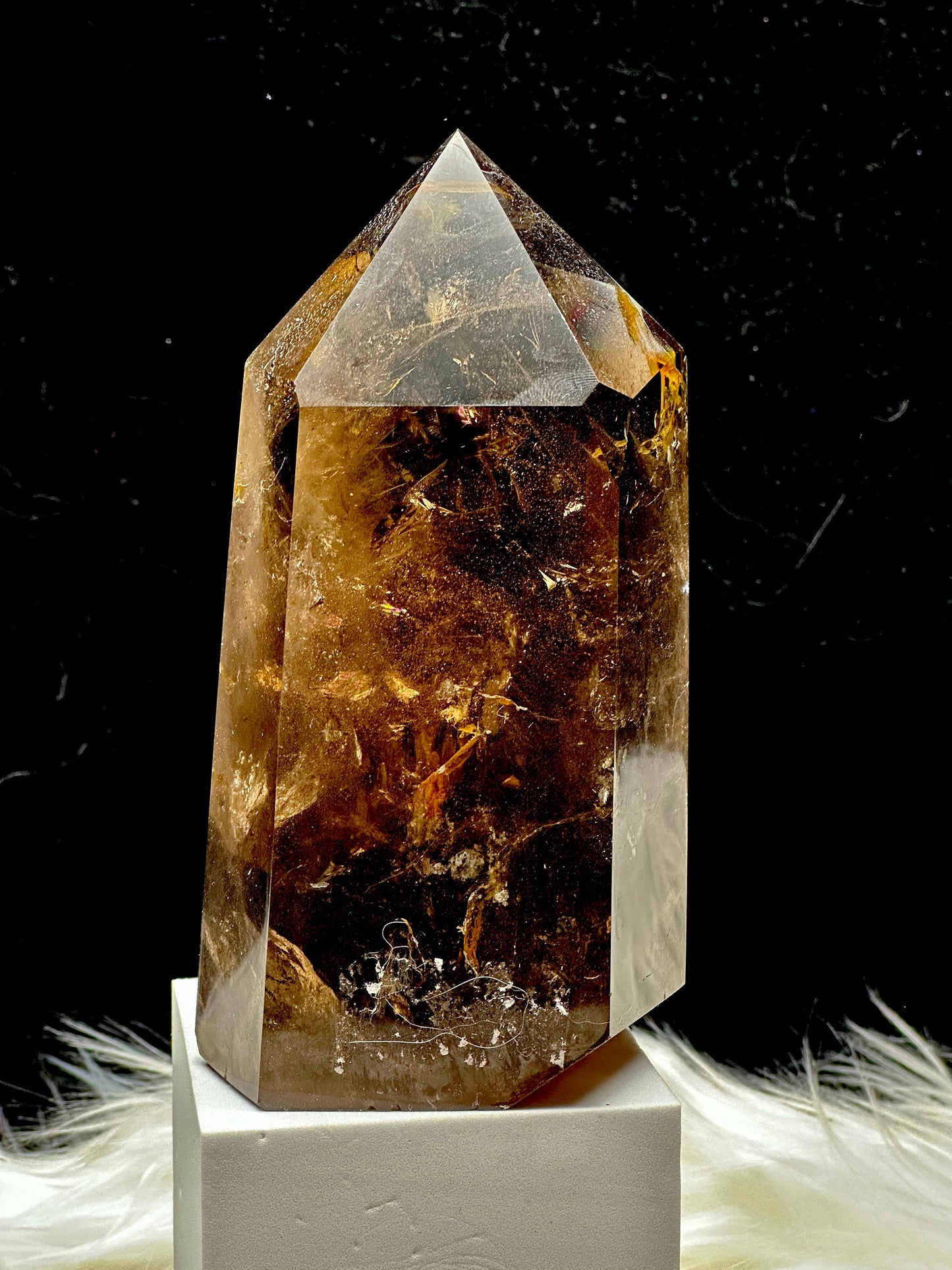 Large Smoky Quartz Crystal Tower