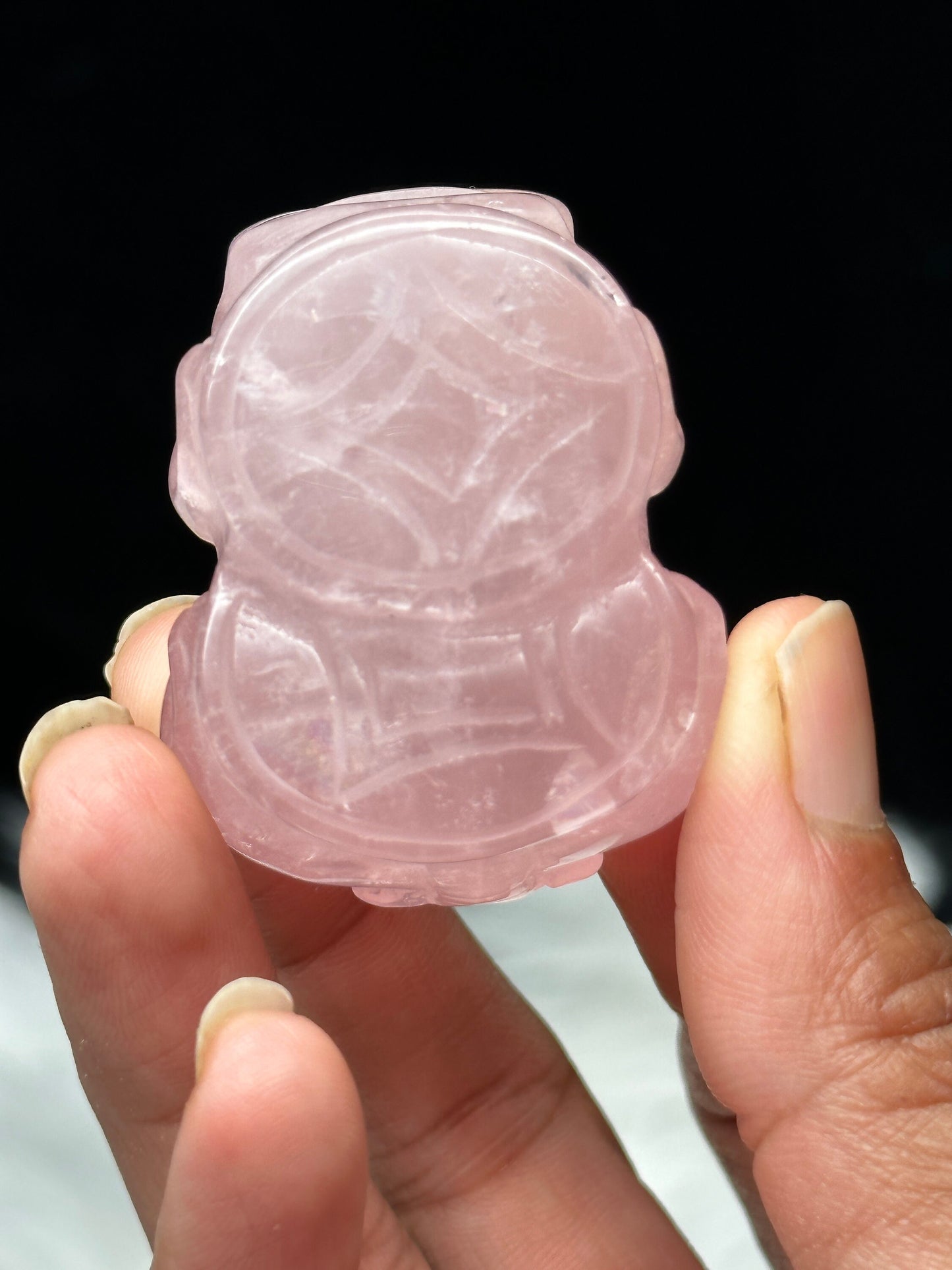 Beautiful Rose Quartz Crystal Pixiu Carving