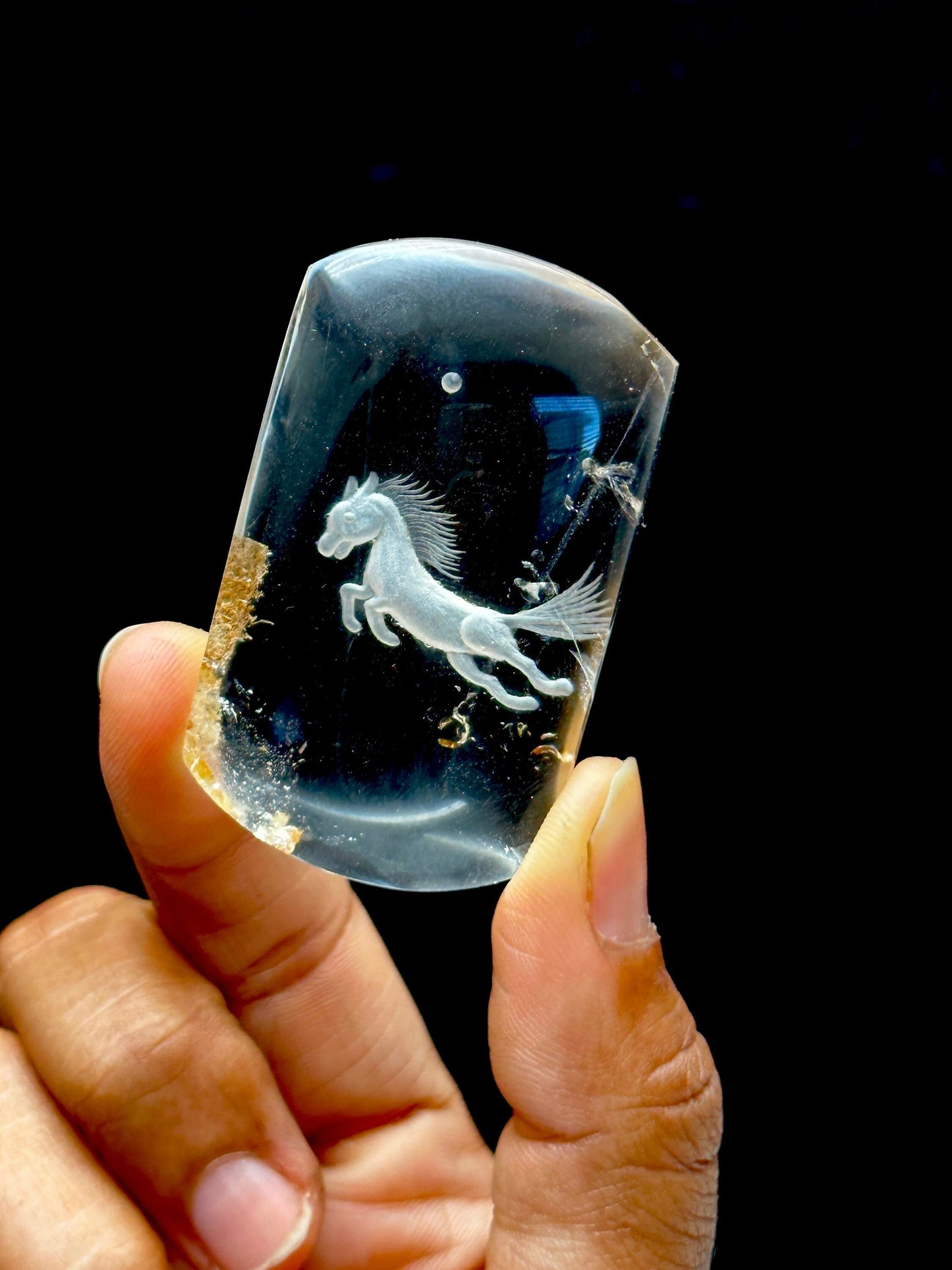 Clear Quartz Carving of unicorn