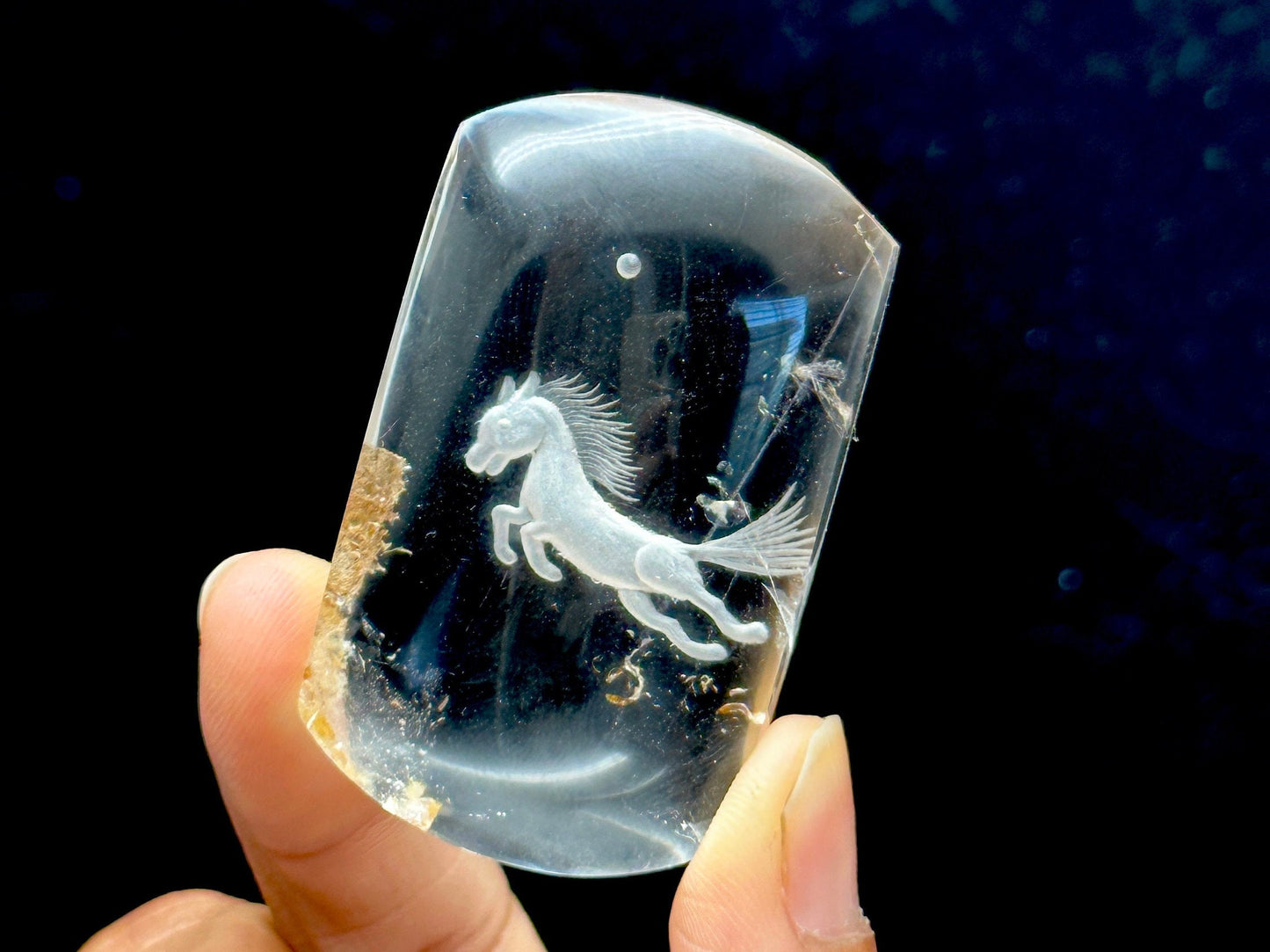 Clear Quartz Carving of unicorn