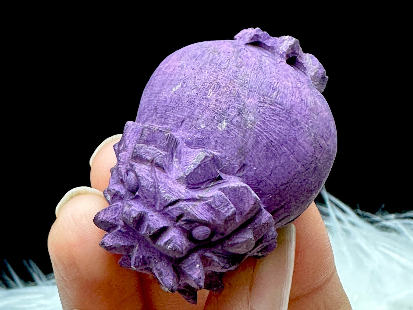 Natural Purpurite Pixiu Carving Natural Crystal Purple Pixiu Carving For Home Decoration