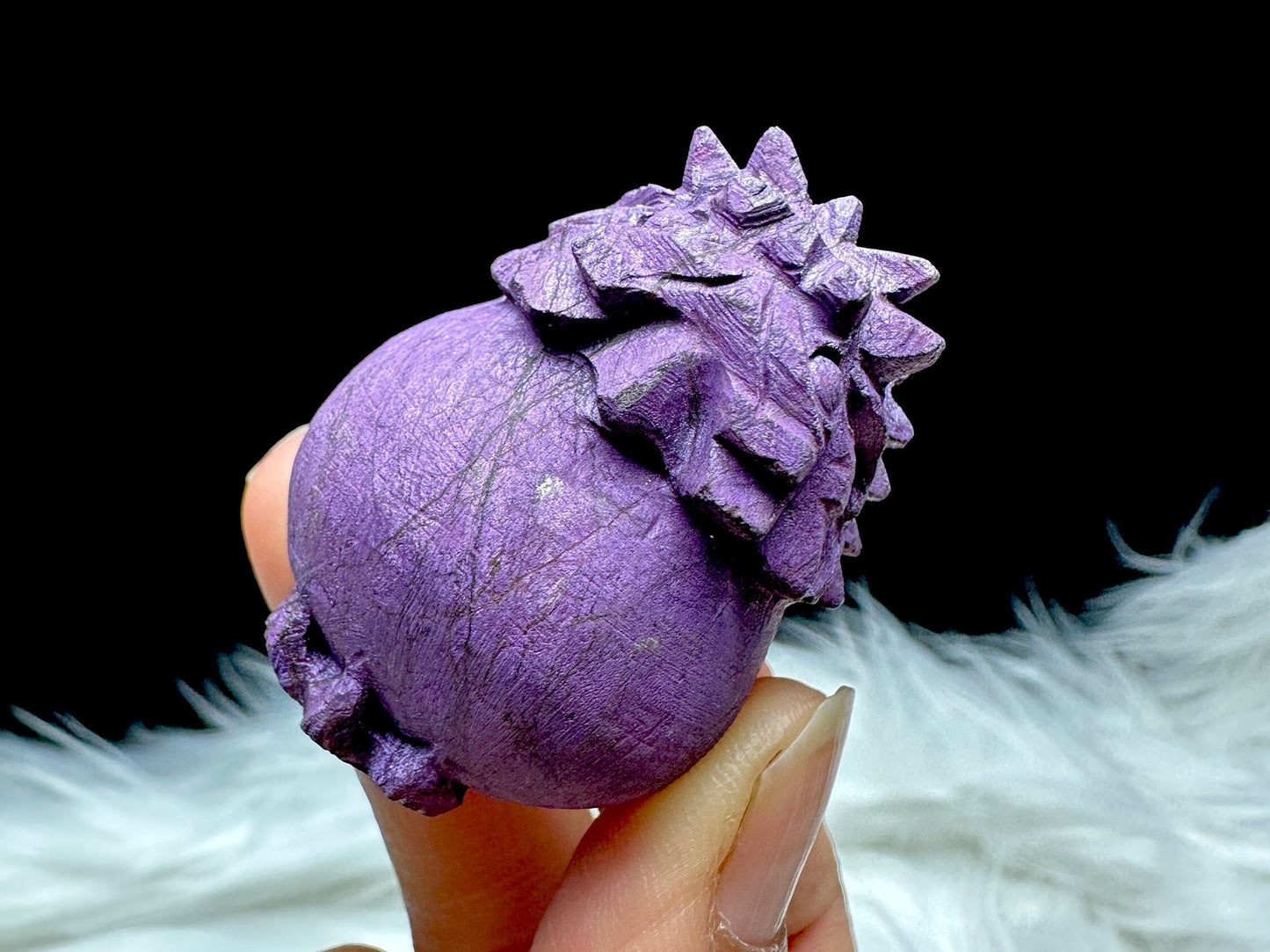 Natural Purpurite Pixiu Carving Natural Crystal Purple Pixiu Carving For Home Decoration