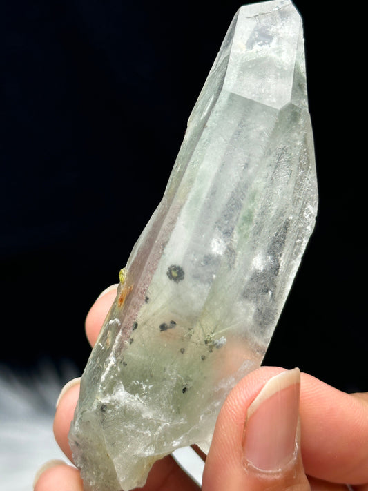 Beautiful Himalayan Chlorite Quartz Crystal Specimen with Chlorite flower inclusion