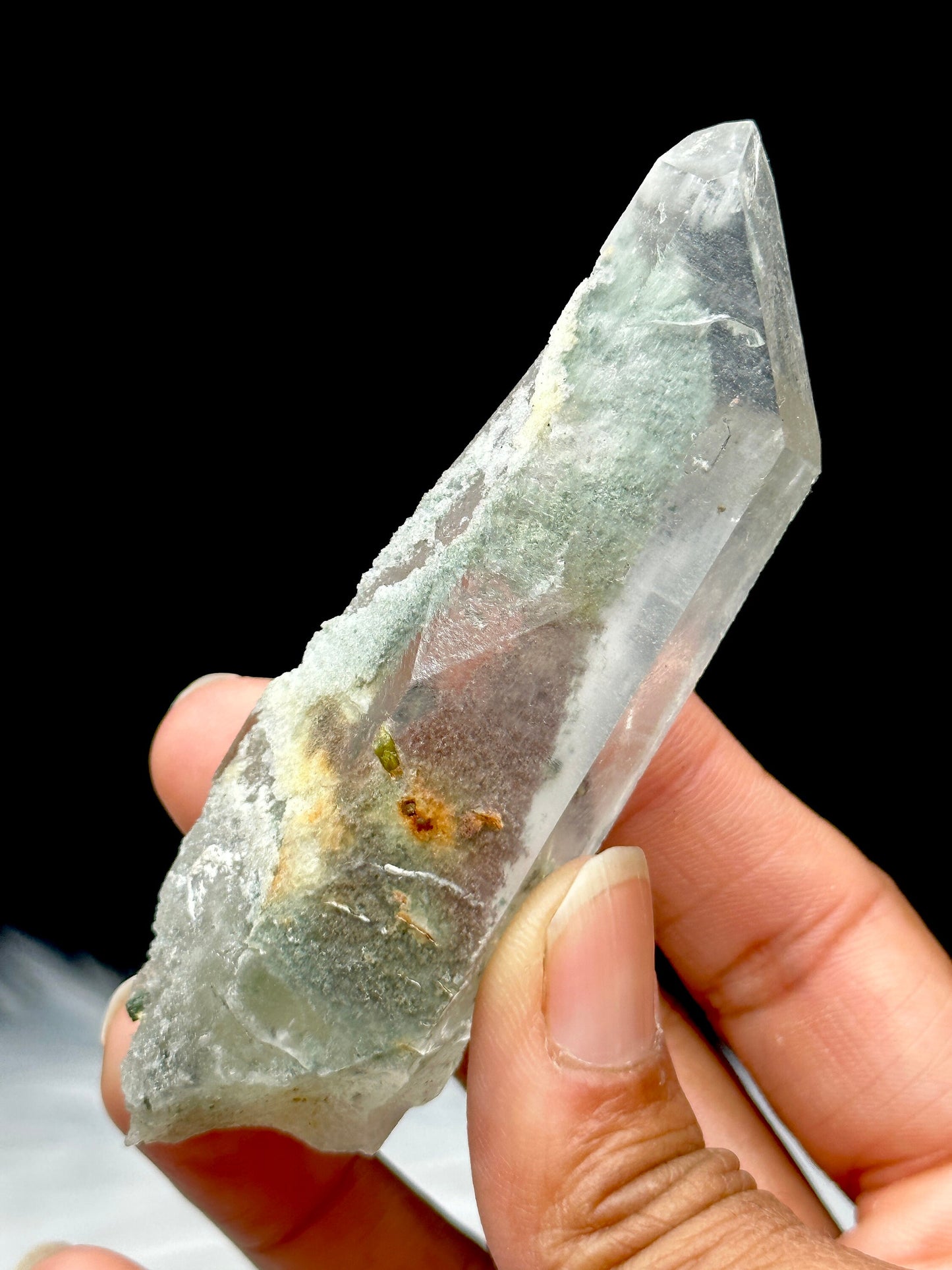 Beautiful Himalayan Chlorite Quartz Crystal Specimen with Chlorite flower inclusion