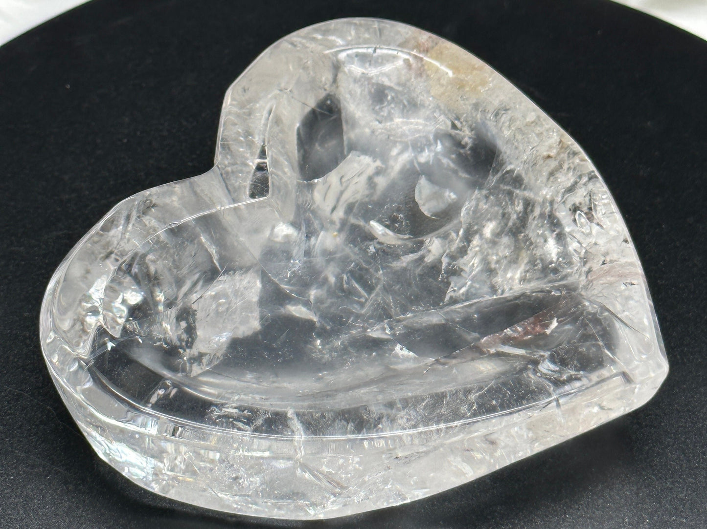 Clear Quartz Crystal Heart Shaped Bowl