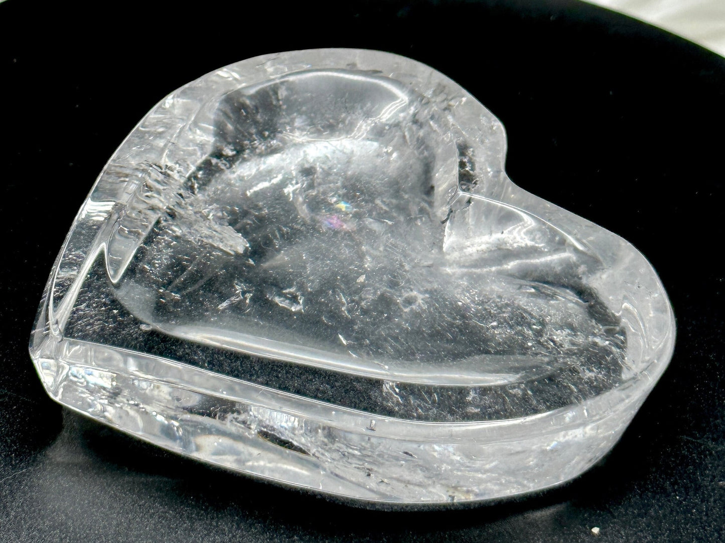 Clear Quartz Crystal Heart Shaped Bowl