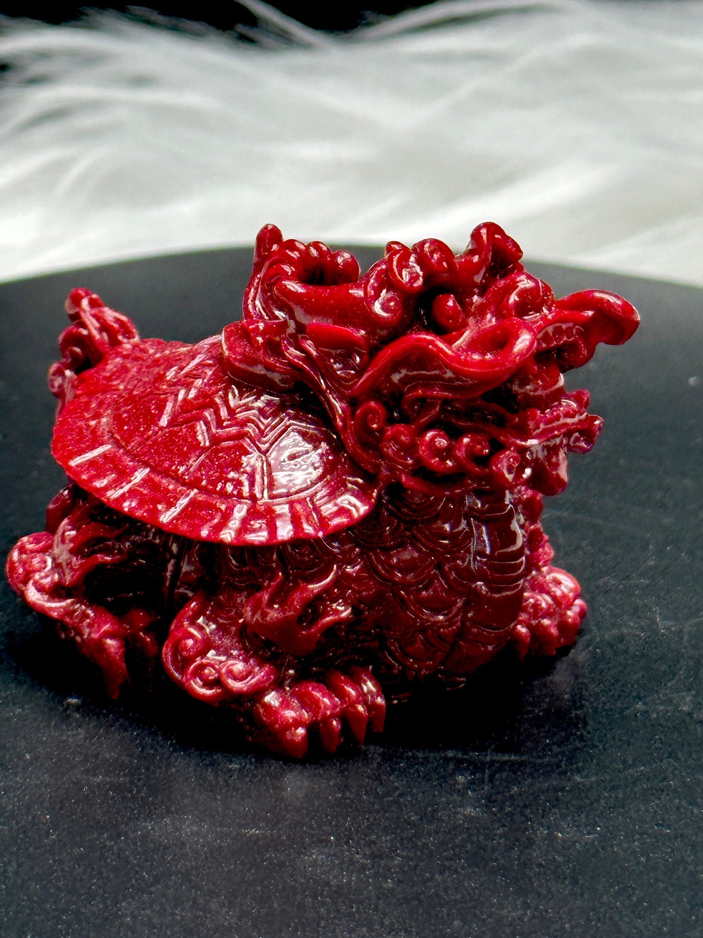 100% Real Cinnabar Crystal Dragon Carving, lucky dragon, fengshui lucky charm