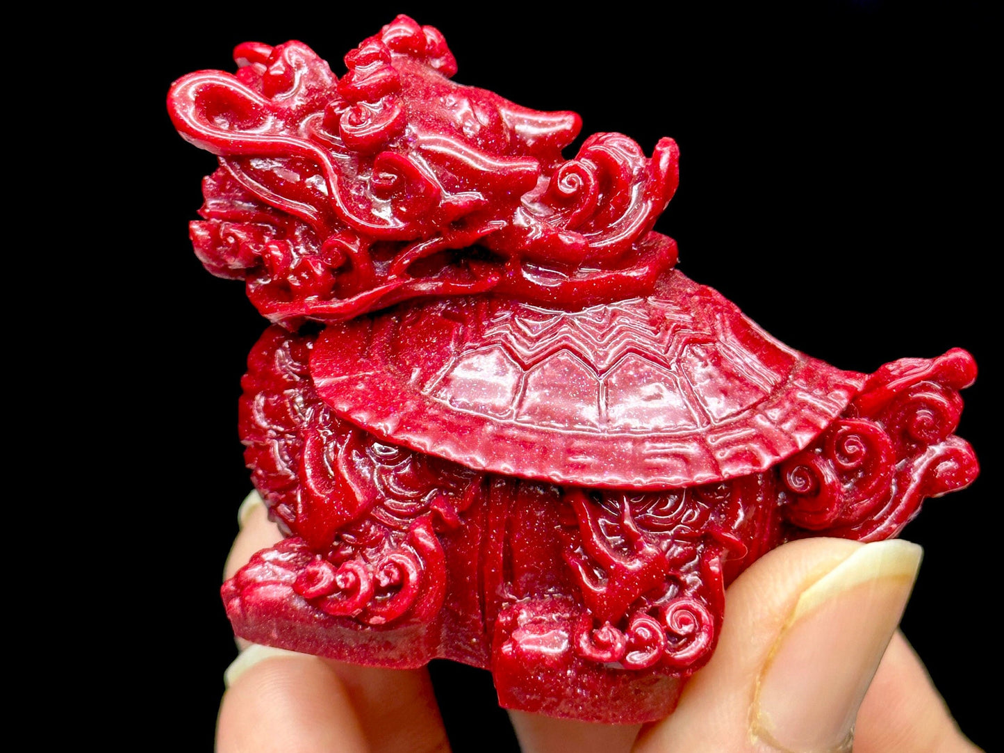 100% Real Cinnabar Crystal Dragon Carving, lucky dragon, fengshui lucky charm