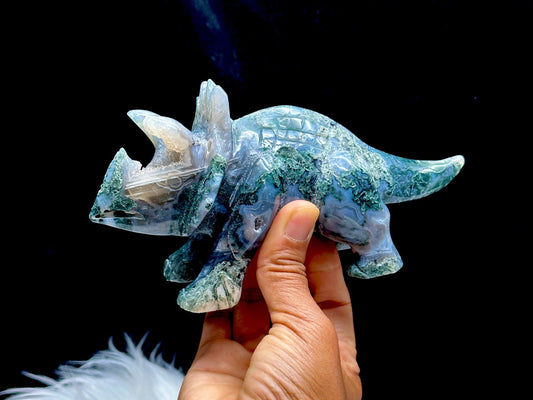 Large Moss Agate Dinosaur