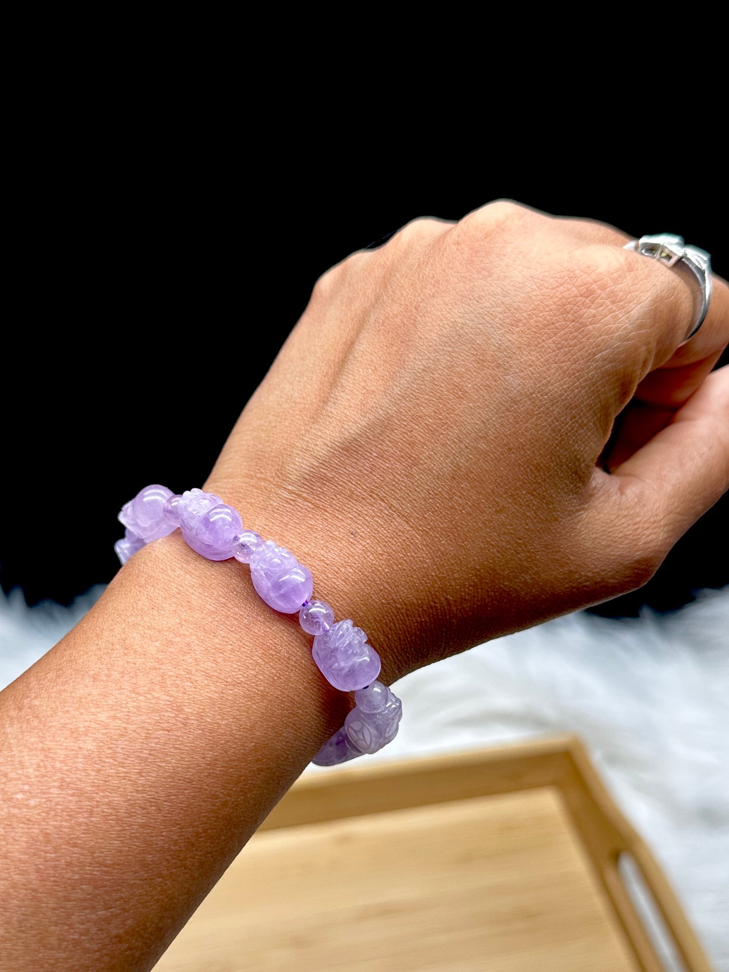 Lavender Amethyst Crystal Pixiu Bracelet