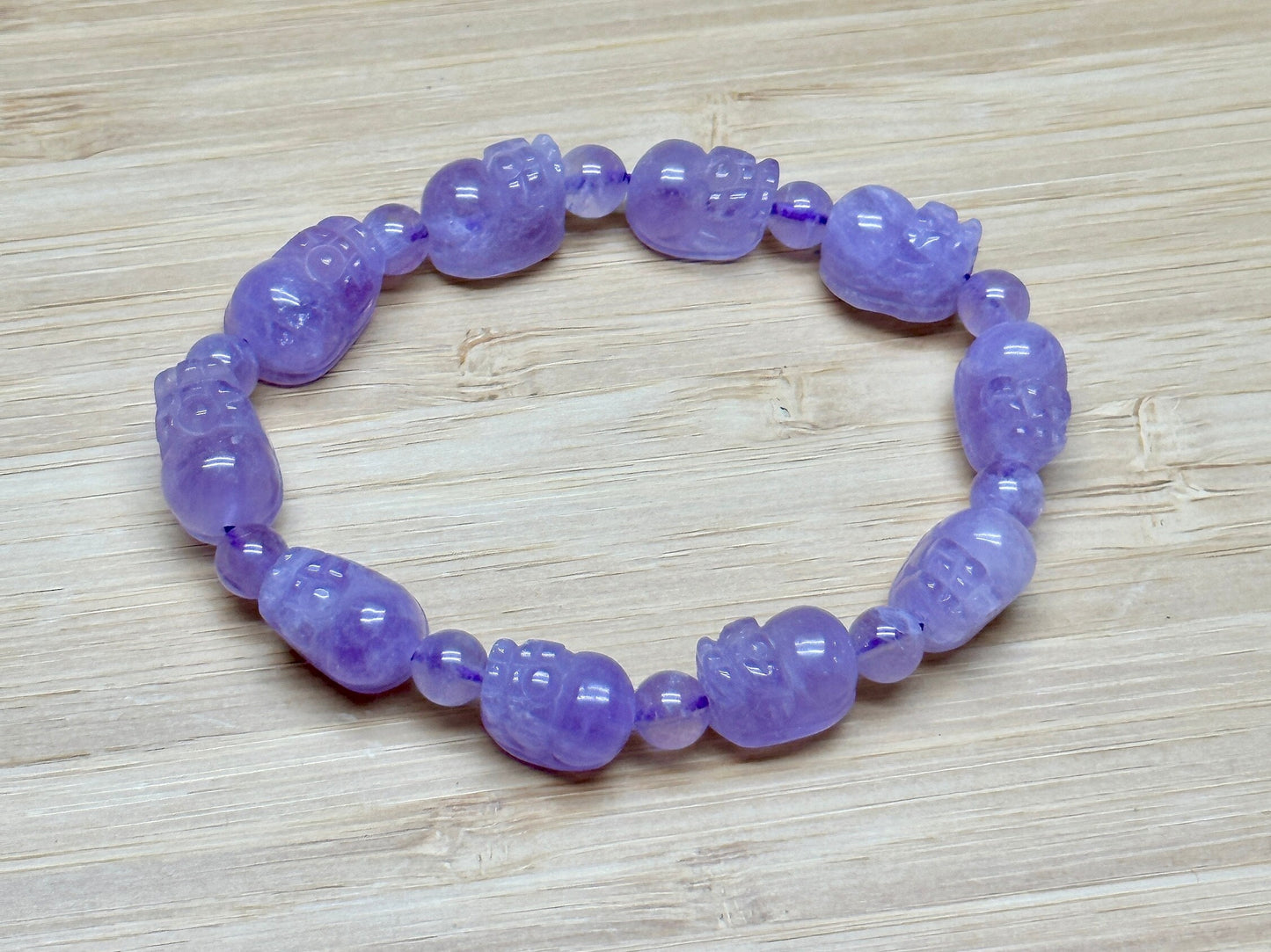 Lavender Amethyst Crystal Pixiu Bracelet