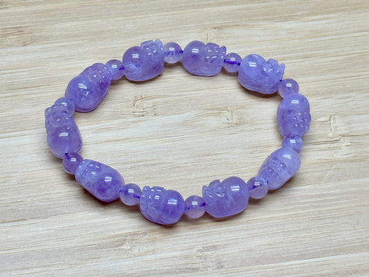 Lavender Amethyst Crystal Pixiu Bracelet