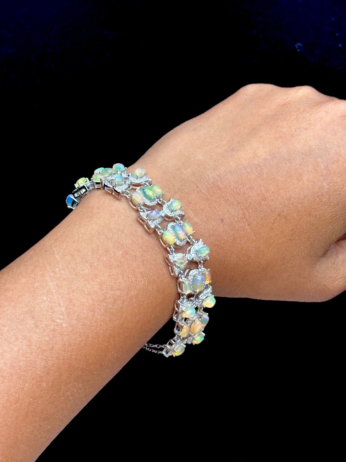 High-Quality Moonstone Bracelet Set in S925 Sterling Silver, Healing Gemstone Jewelry