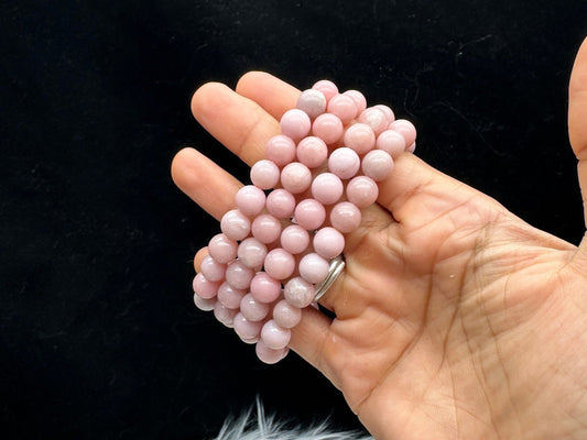 Pink Opal Bead Bracelet - 9mm Beads - Healing Gemstone Jewelry