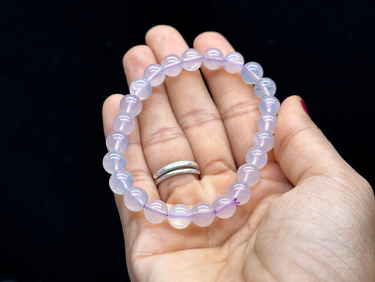 Lavender Moon Quartz 8mm Bracelet - Rare and Genuine Gemstone - Natural Beauty for Everyday Elegance