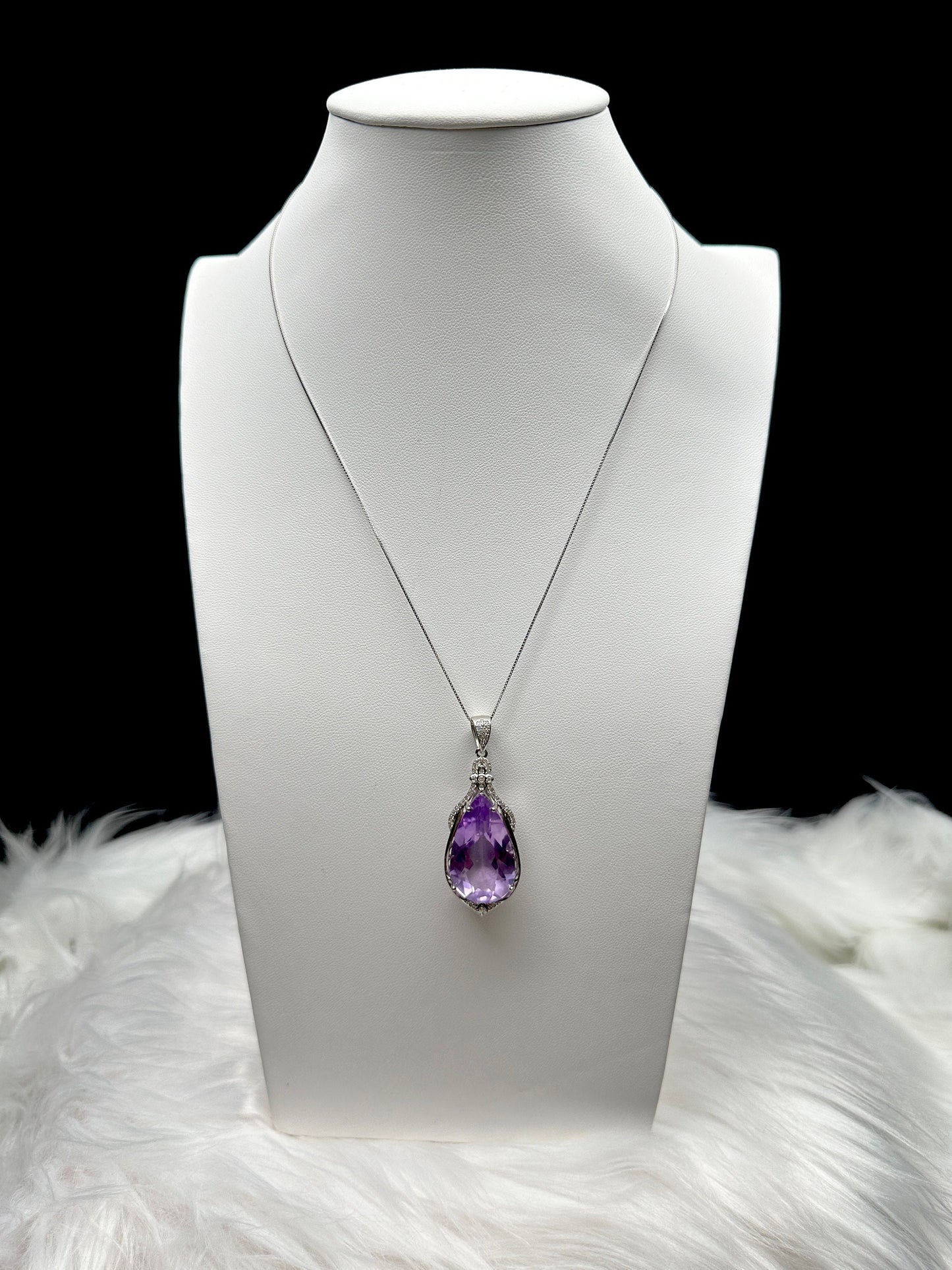 Gemstone Grade Lavender Amethyst Sterling Silver Pendant - Handcrafted Healing Crystal Jewelry