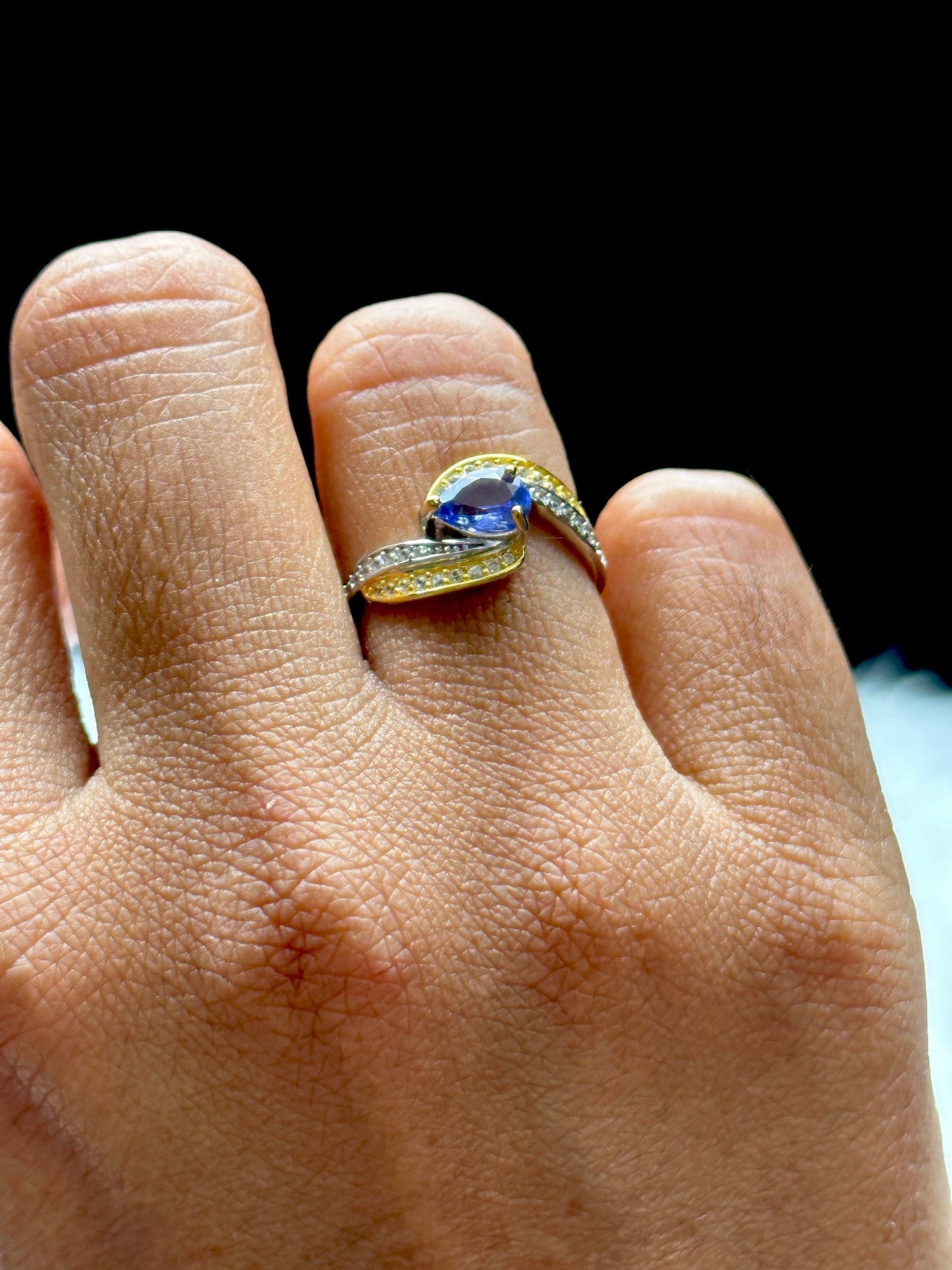 High-Quality Tanzanite Gemstone Sterling Silver Adjustable Ring | Genuine Crystal for Healing Energy