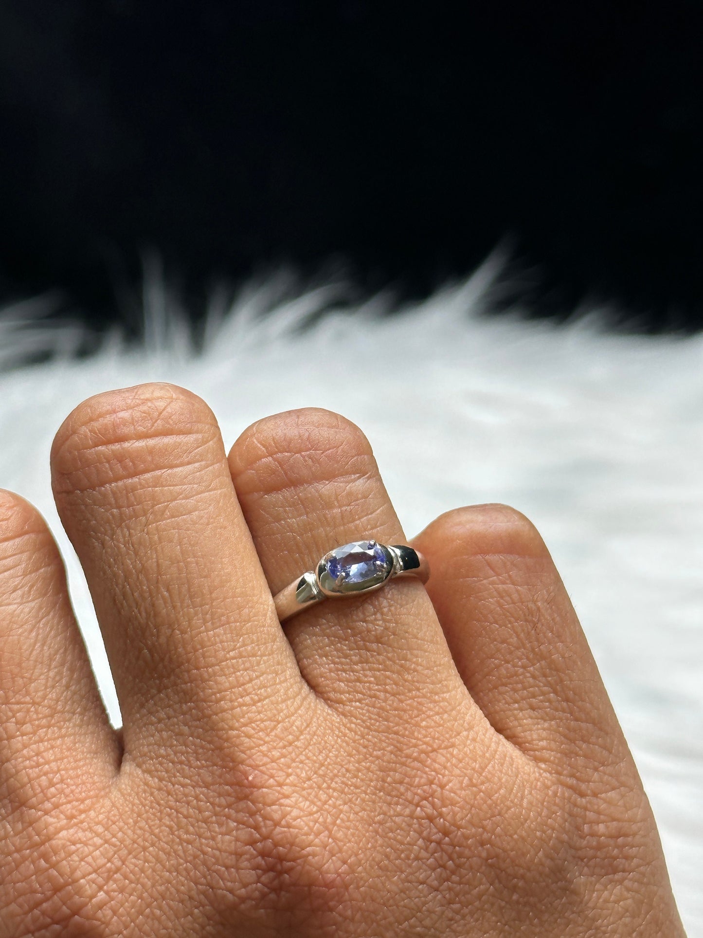 High-Quality Tanzanite Gemstone Sterling Silver Adjustable Ring | Wedding Band Shape | Natural Healing Properties