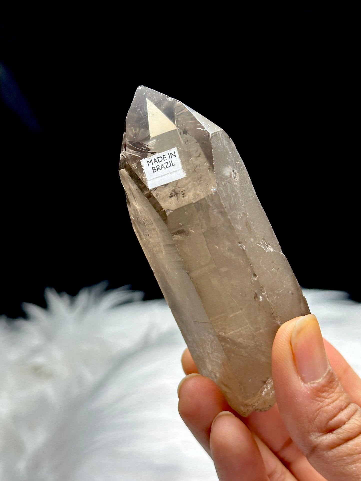 Smoky Lemurian Quartz Crystal Raw Specimen 166g | 4 Inches | Healing Properties | Semi-Polished Raw Crystal | Genuine Lemurian Quart