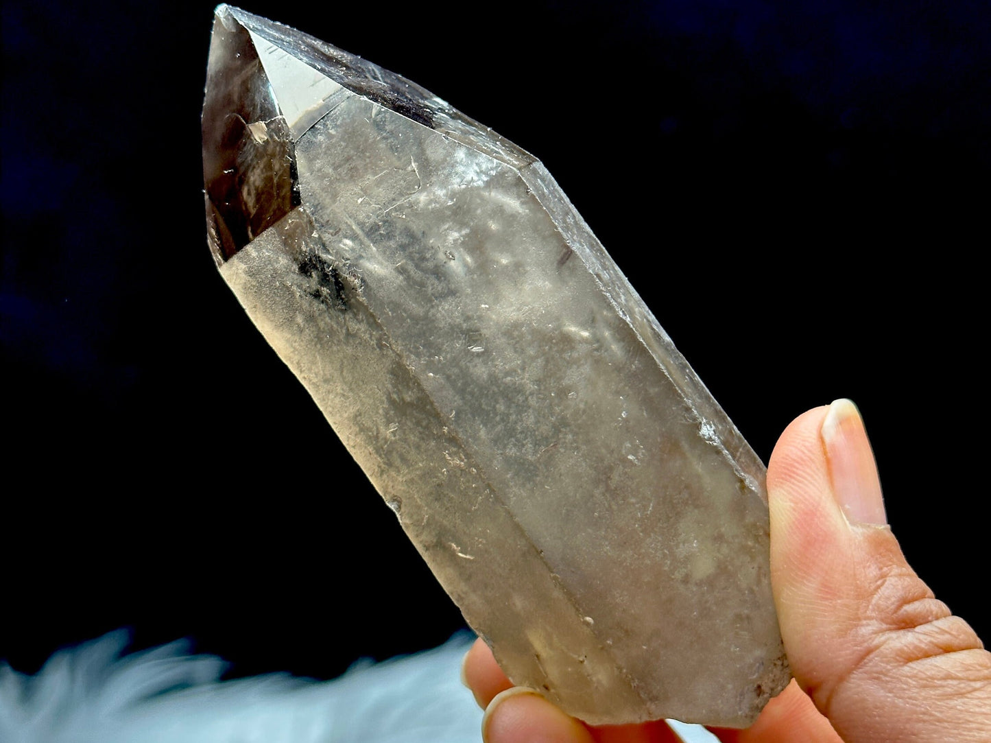 Smoky Lemurian Quartz Crystal Raw Specimen 166g | 4 Inches | Healing Properties | Semi-Polished Raw Crystal | Genuine Lemurian Quart