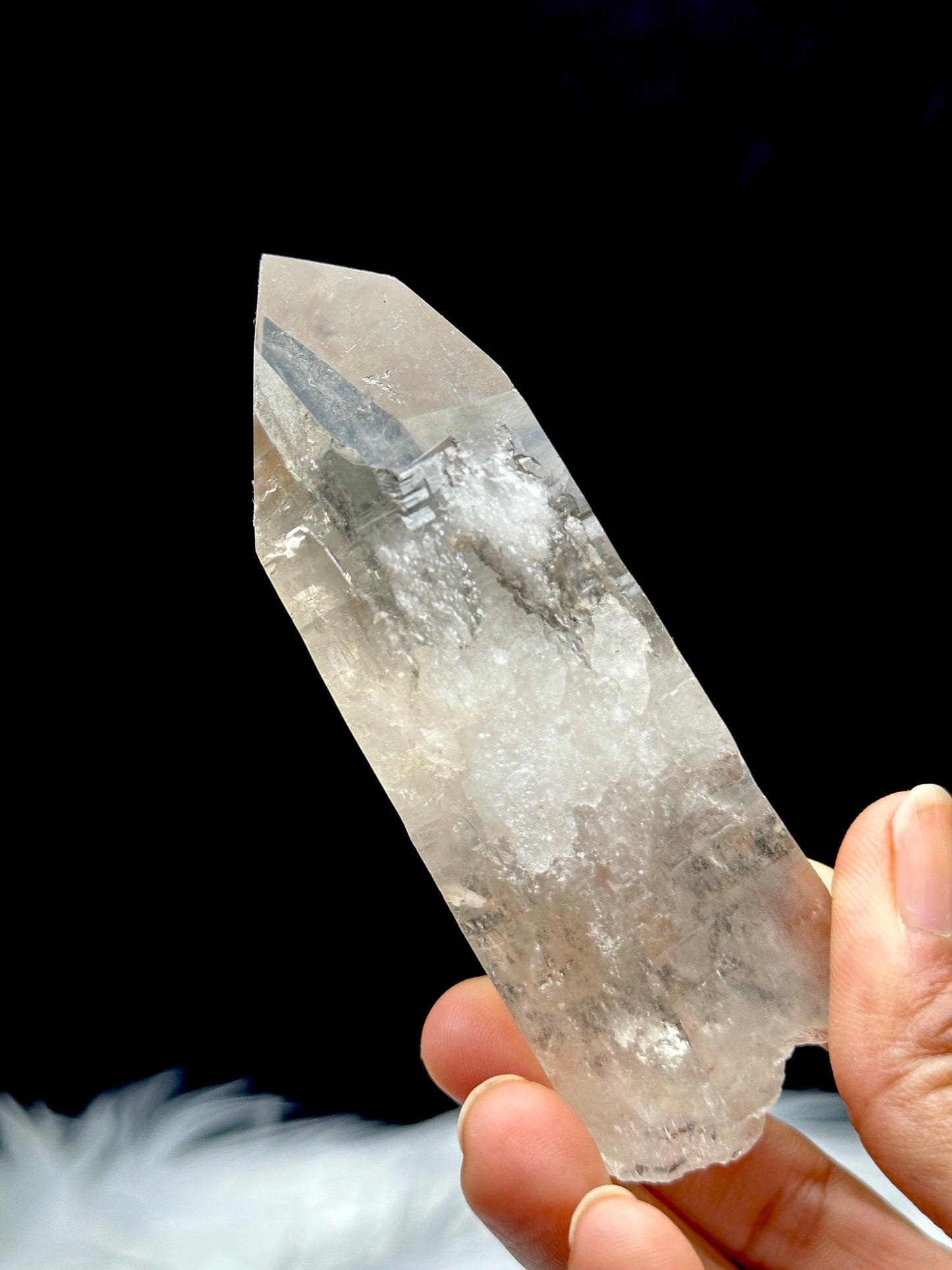 Smoky Lemurian Quartz Crystal Raw Specimen, 173g, 4.2 inches | Healing Properties, Semi Polished Gemstone | Genuine Crystal