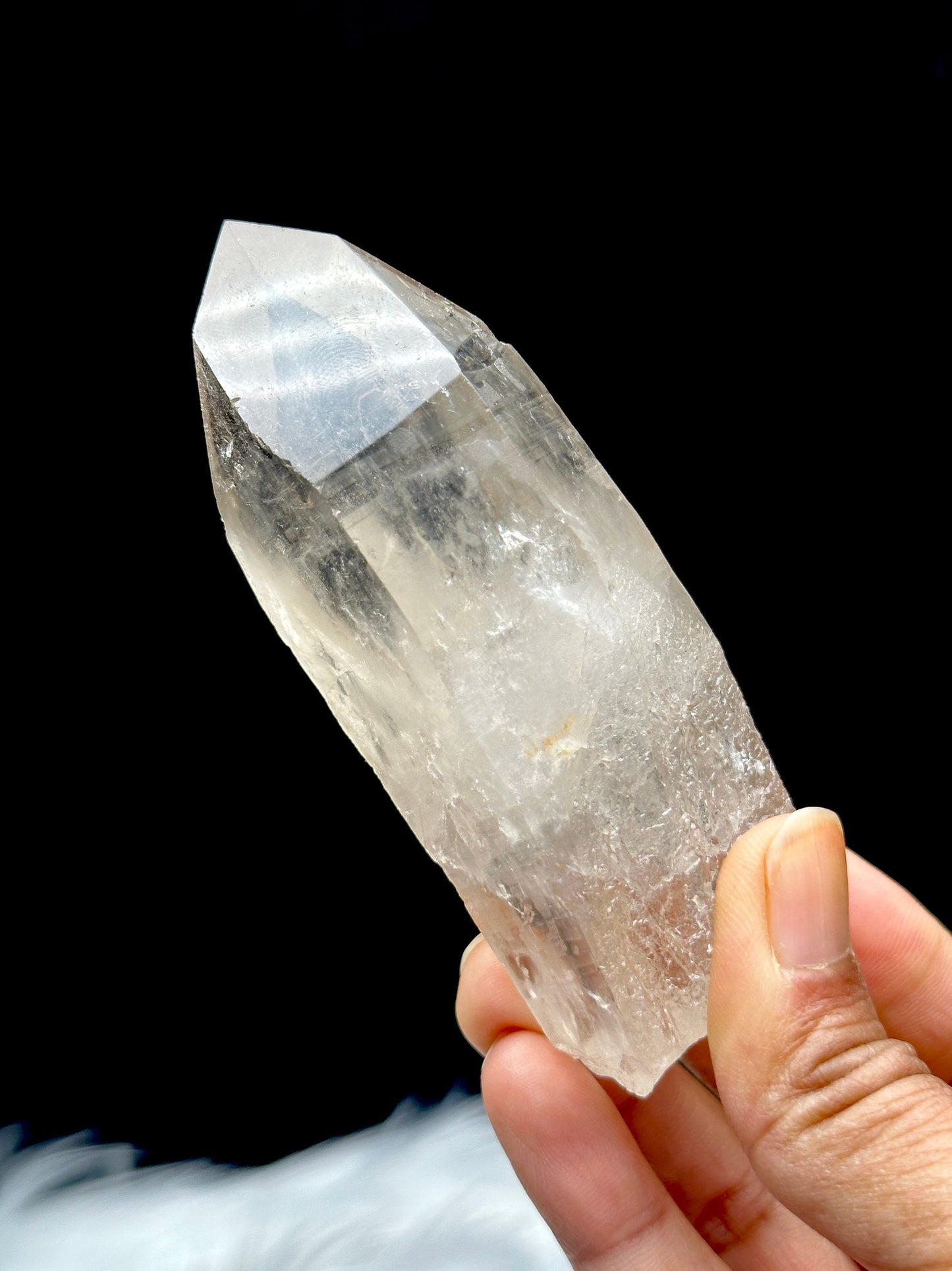 Smoky Lemurian Quartz Crystal Raw Specimen, 173g, 4.2 inches | Healing Properties, Semi Polished Gemstone | Genuine Crystal