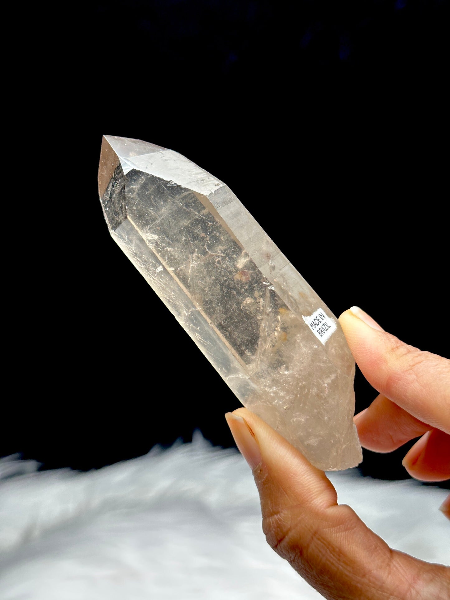 Smoky Lemurian Quartz Crystal - Raw Specimen, 105g, 4 Inches - Healing Crystal, Semi Polished, Energy Infused - Genuine Lemurian Quartz