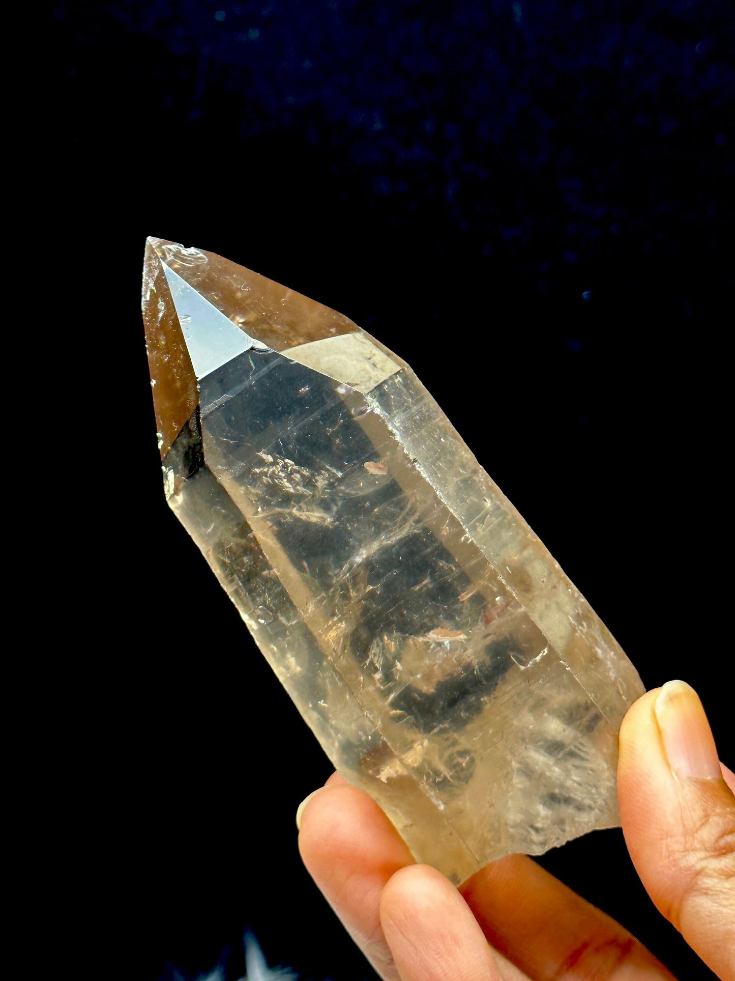 Smoky Lemurian Quartz Crystal Raw Specimen - 204g, 4 inches - Healing Properties - Natural Semi Polished Crystal