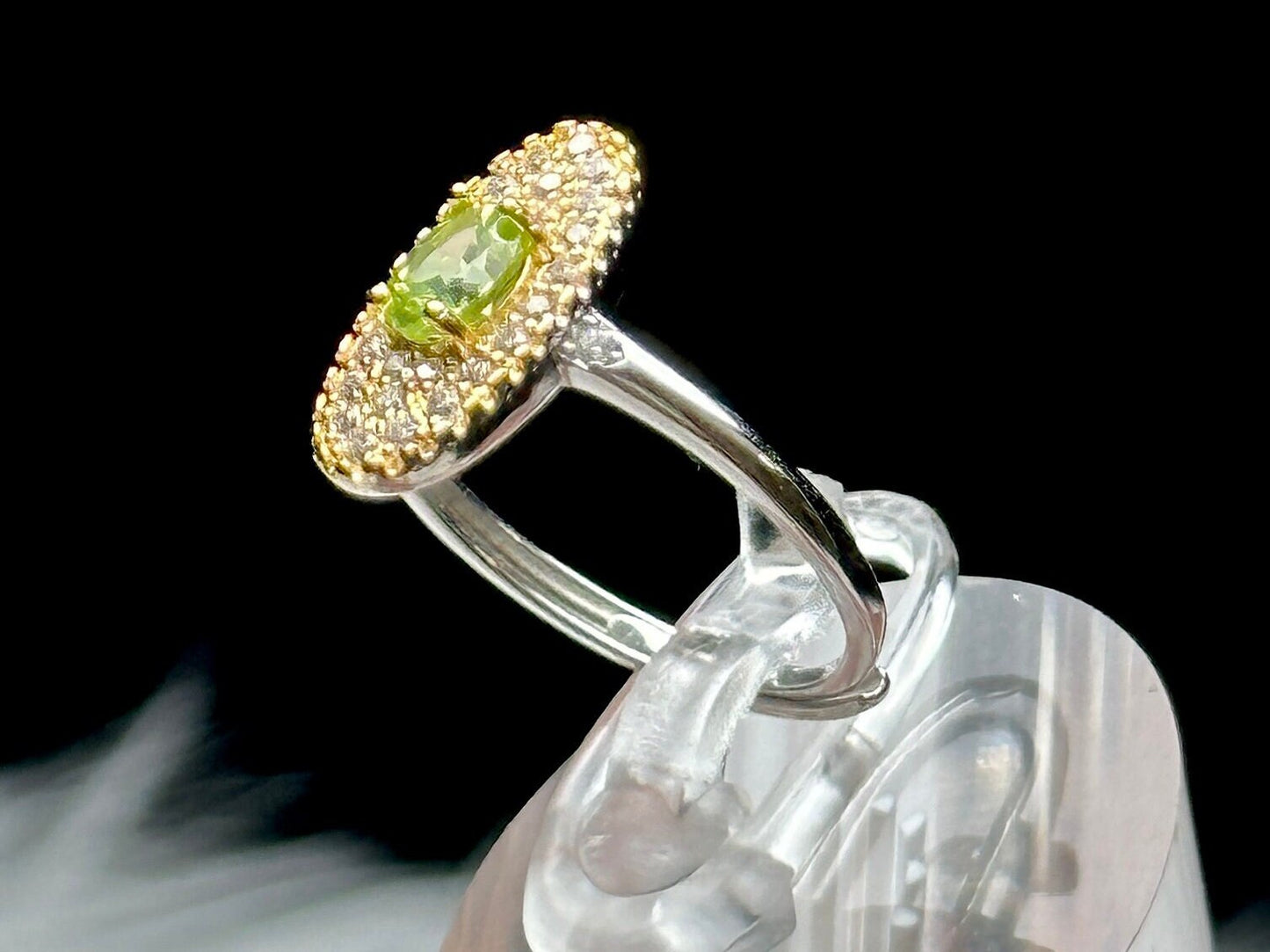 Grade AAA Peridot Crystal Ring in Sterling Silver | Adjustable Size | Healing Properties | Handpicked Gemstone Jewelry