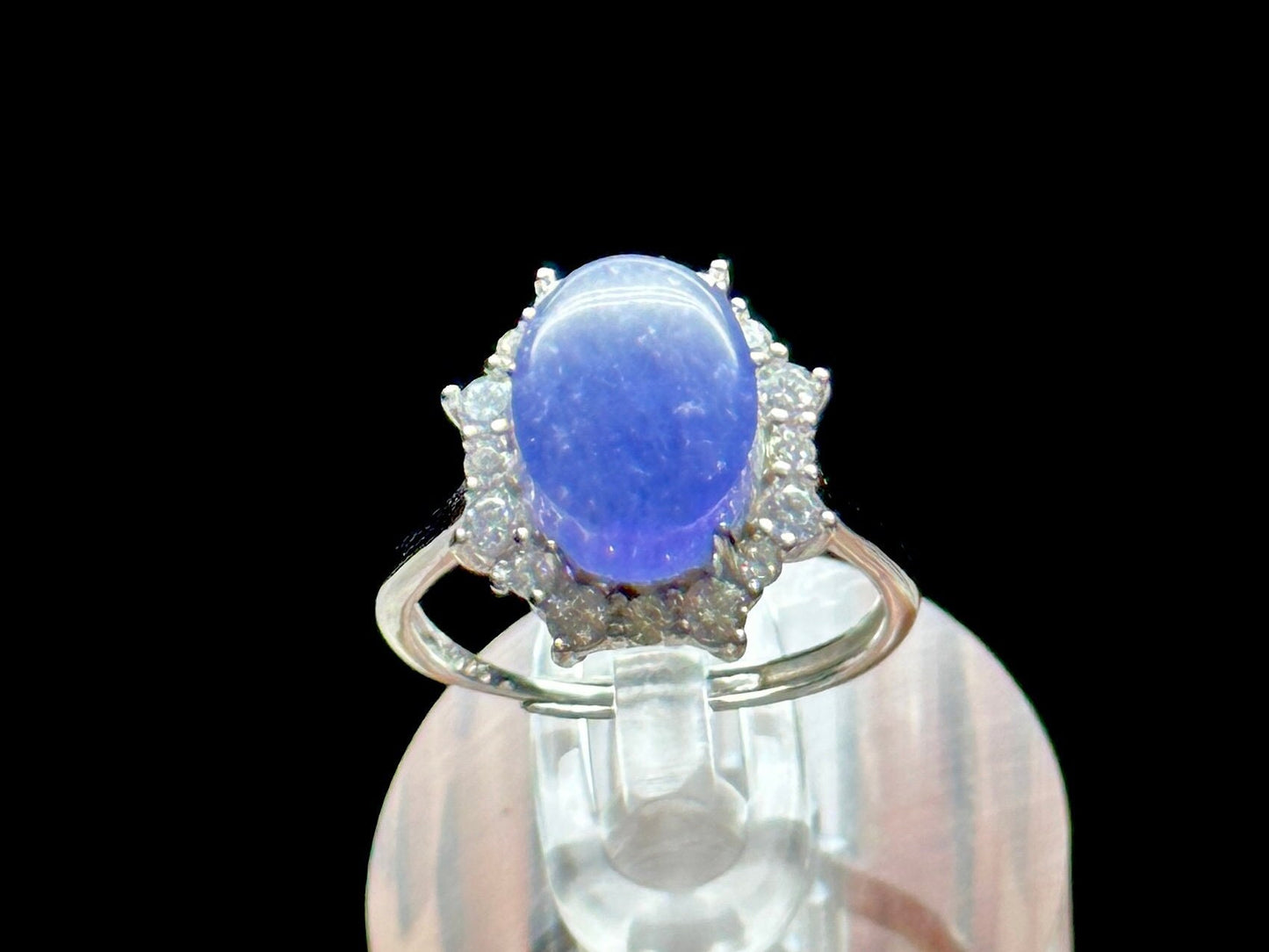 Handcrafted Tanzanite Crystal Ring in Sterling Silver | Adjustable Size with Moissanite Diamond Accent | Healing Properties Gemstone Jewelry