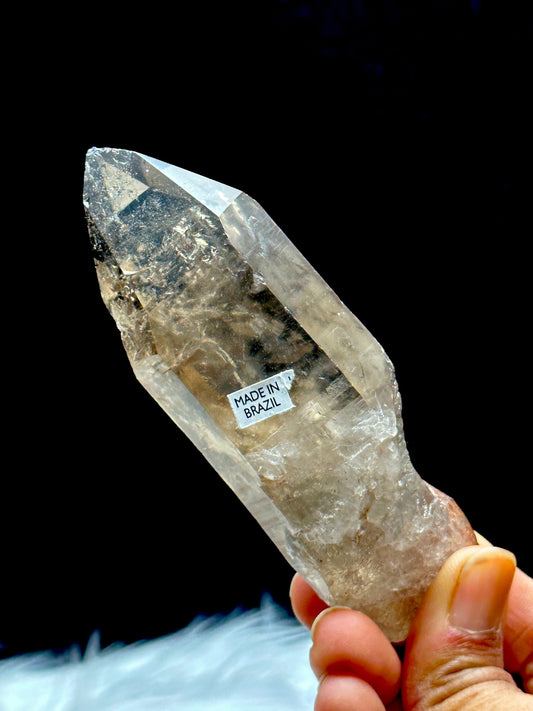 Natural Smoky Lemurian Quartz Crystal Raw Specimen - 147g, 4.5 inches - Healing Energy, Meditation, Spiritual Growth