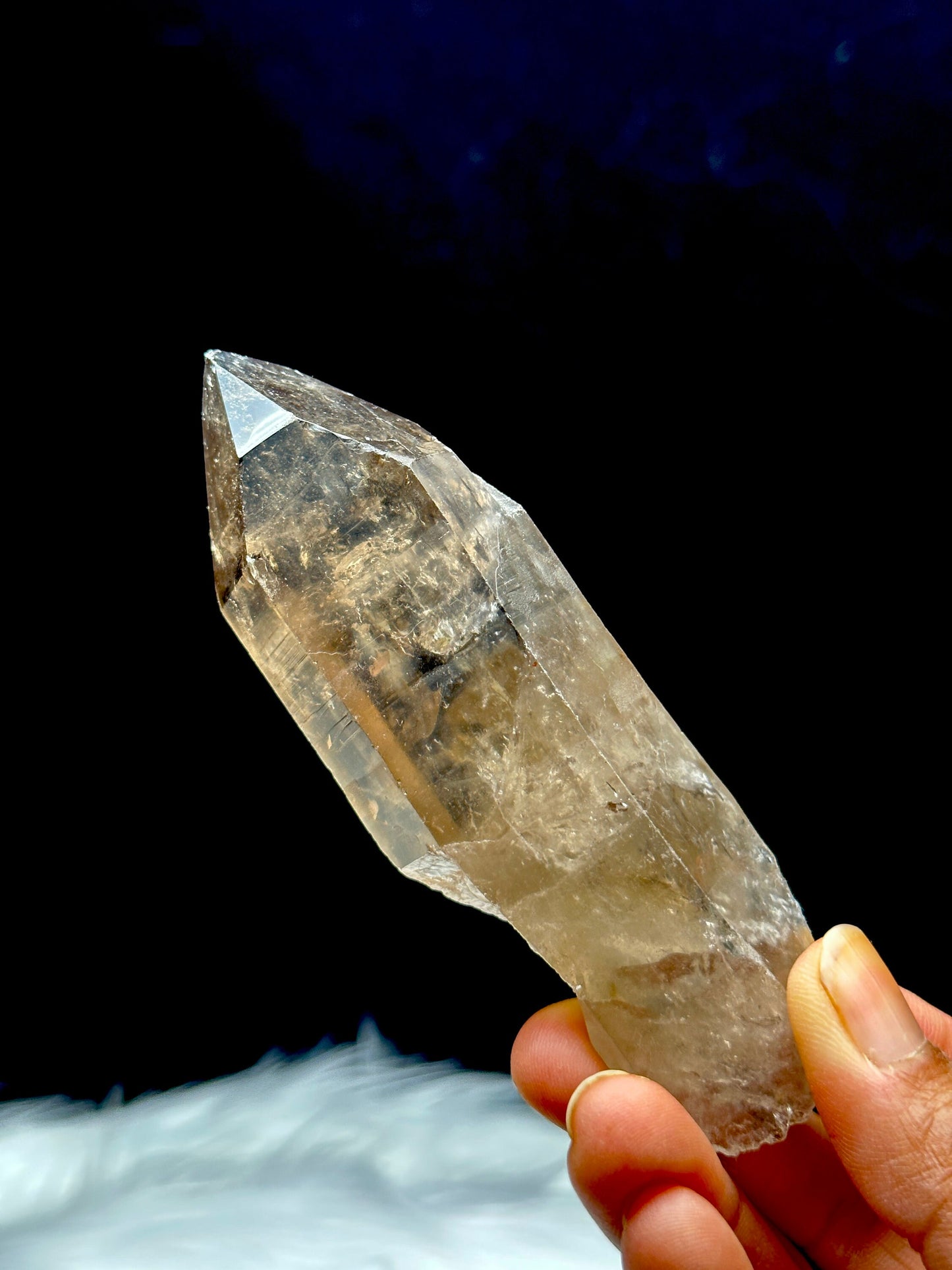 Natural Smoky Lemurian Quartz Crystal Raw Specimen - 147g, 4.5 inches - Healing Energy, Meditation, Spiritual Growth