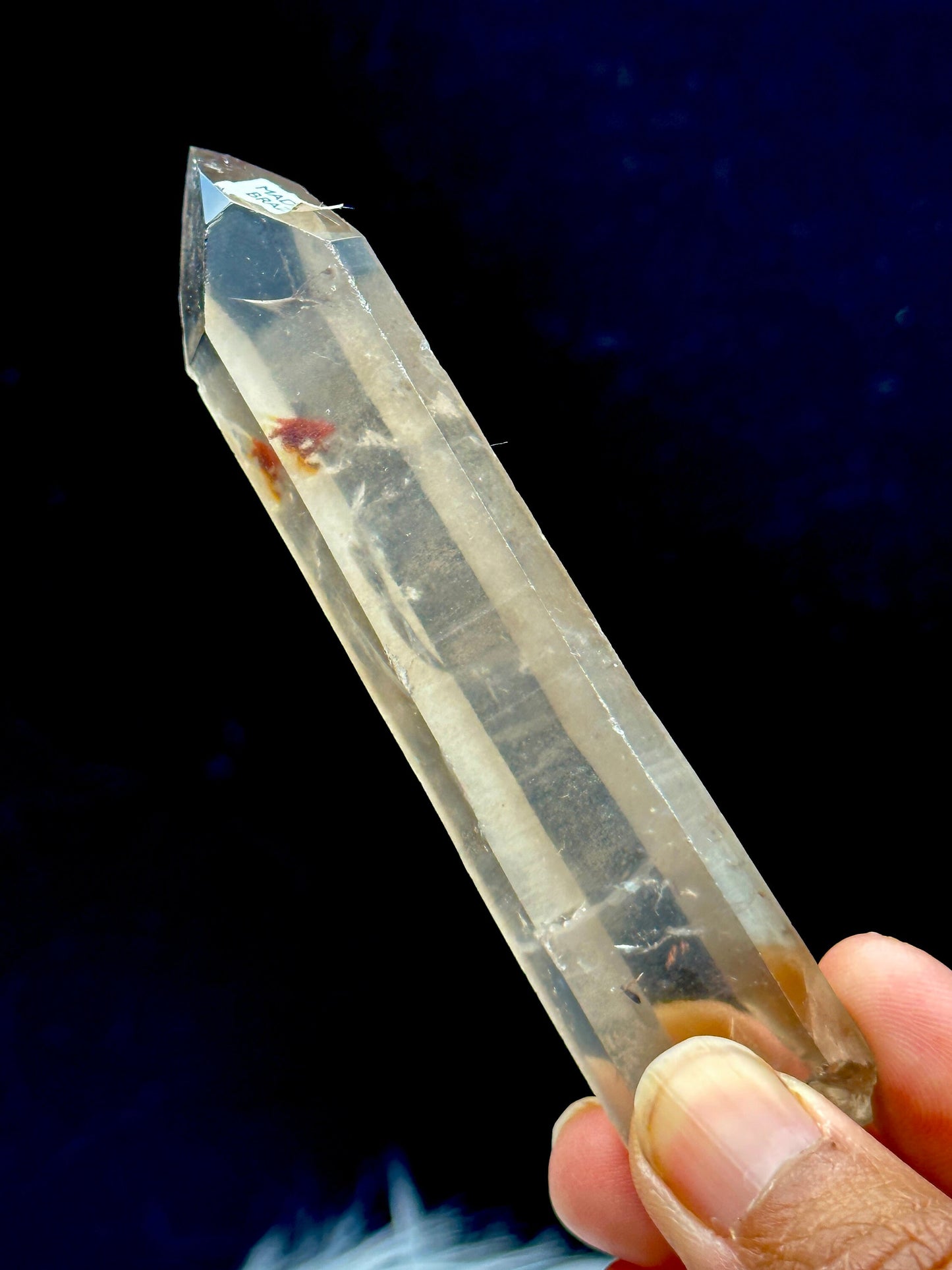 Natural Smoky Lemurian Quartz Crystal 36g, 4.5" Raw Specimen - Healing Properties, Semi-Polished