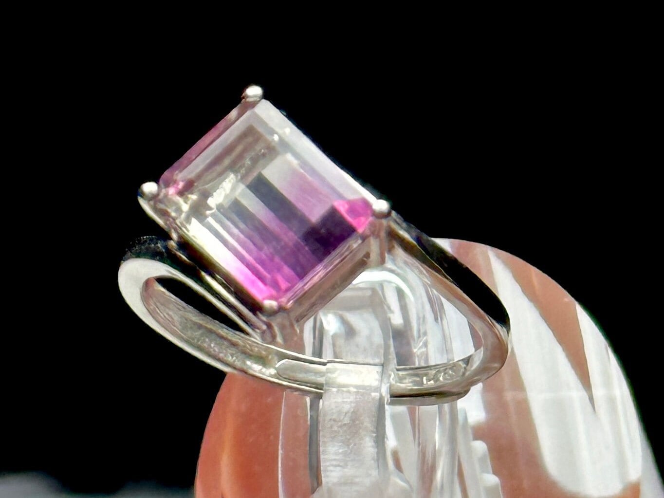 Rare Purple Fluorite Crystal Ring in Sterling Silver - Adjustable | Metaphysical Jewelry