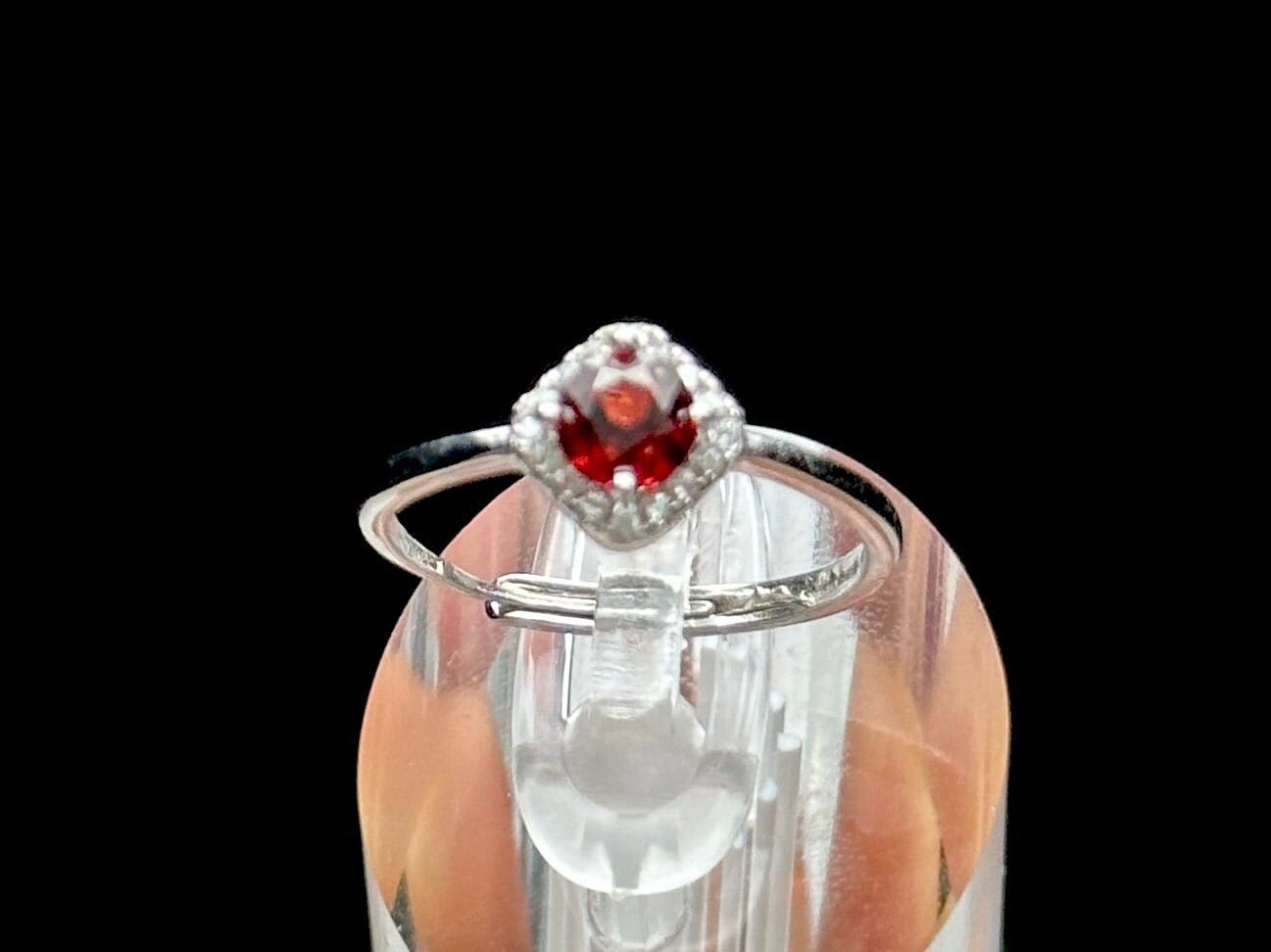 Natural Garnet Crystal Ring in Sterling Silver - Adjustable Size | Metaphysical Properties, Chakra Healing, Unique Handmade Jewelry