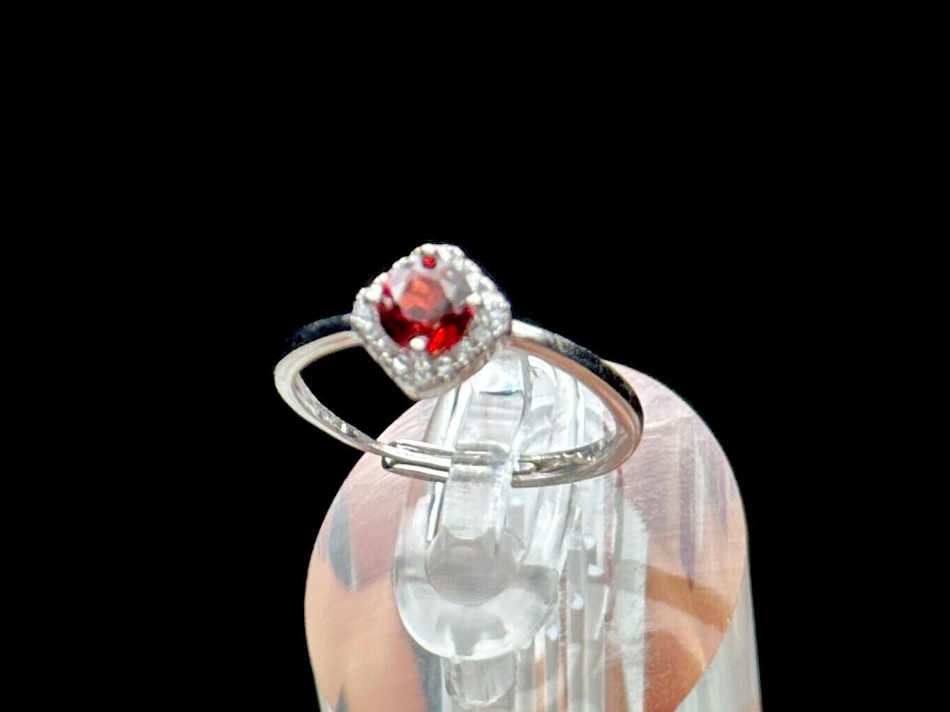 Natural Garnet Crystal Ring in Sterling Silver - Adjustable Size | Metaphysical Properties, Chakra Healing, Unique Handmade Jewelry