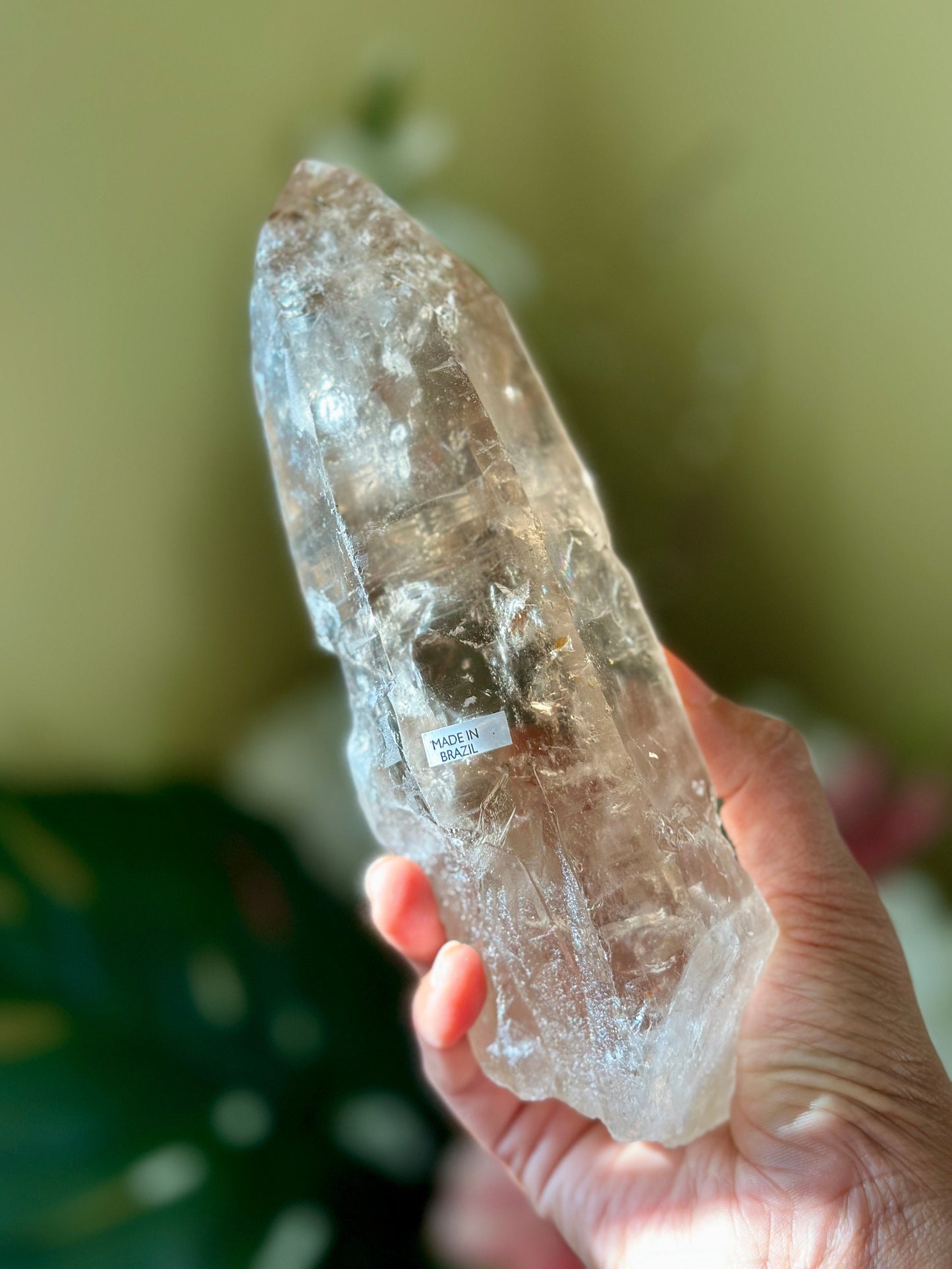 Large Smoky Lemurian Quartz Crystal Raw Specimen - 809g, 8 Inches - Metaphysical Healing Crystal