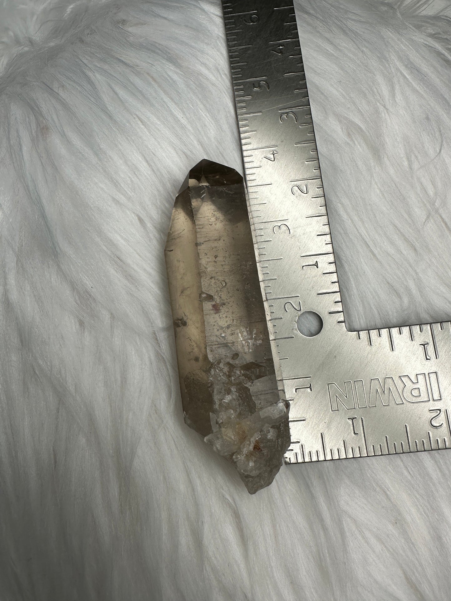 Smoky Lemurian Quartz Crystal - Raw Specimen, 105g, 4 Inches - Healing Crystal, Semi Polished, Energy Infused - Genuine Lemurian Quartz