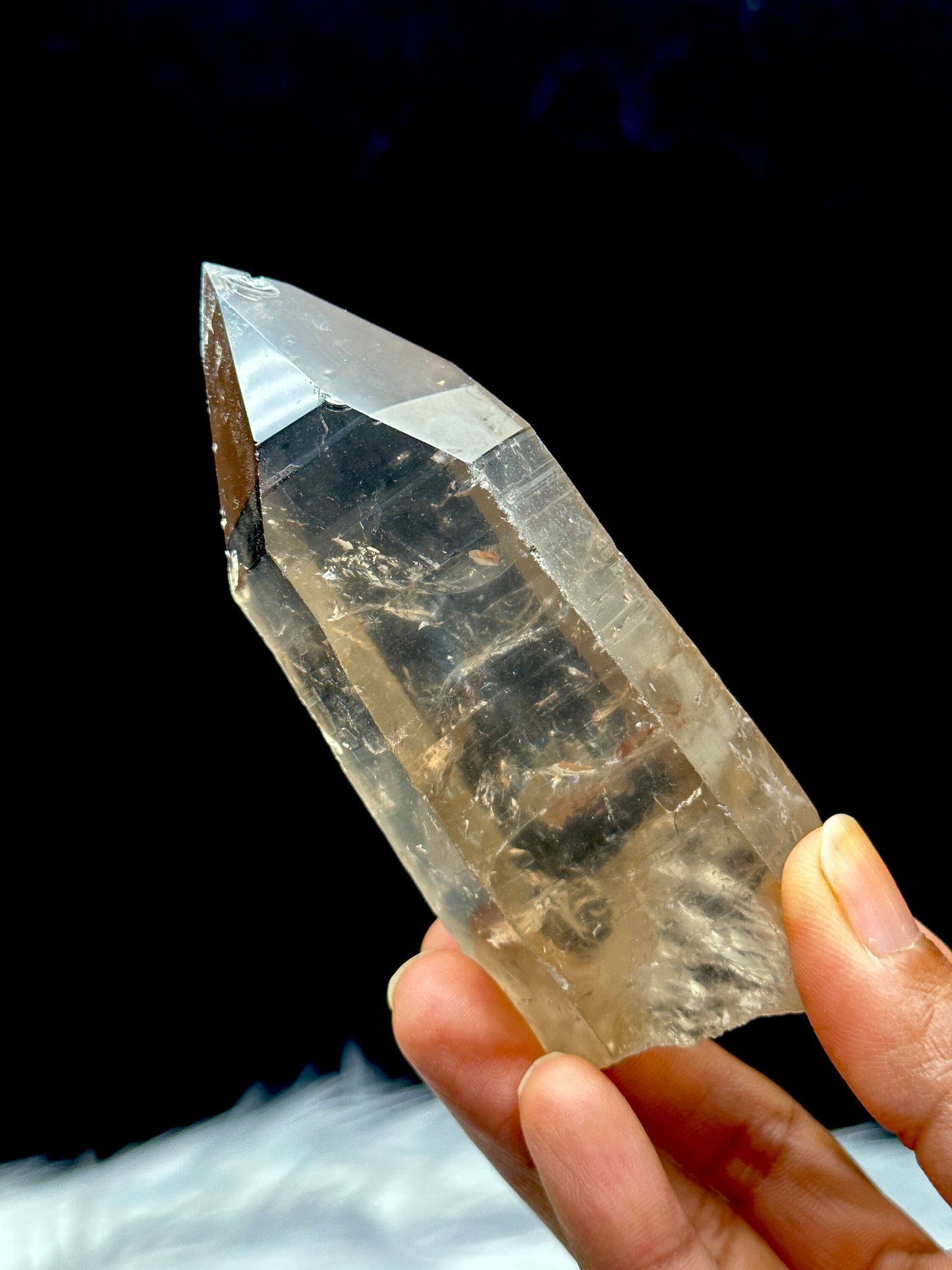 Smoky Lemurian Quartz Crystal Raw Specimen - 204g, 4 inches - Healing Properties - Natural Semi Polished Crystal