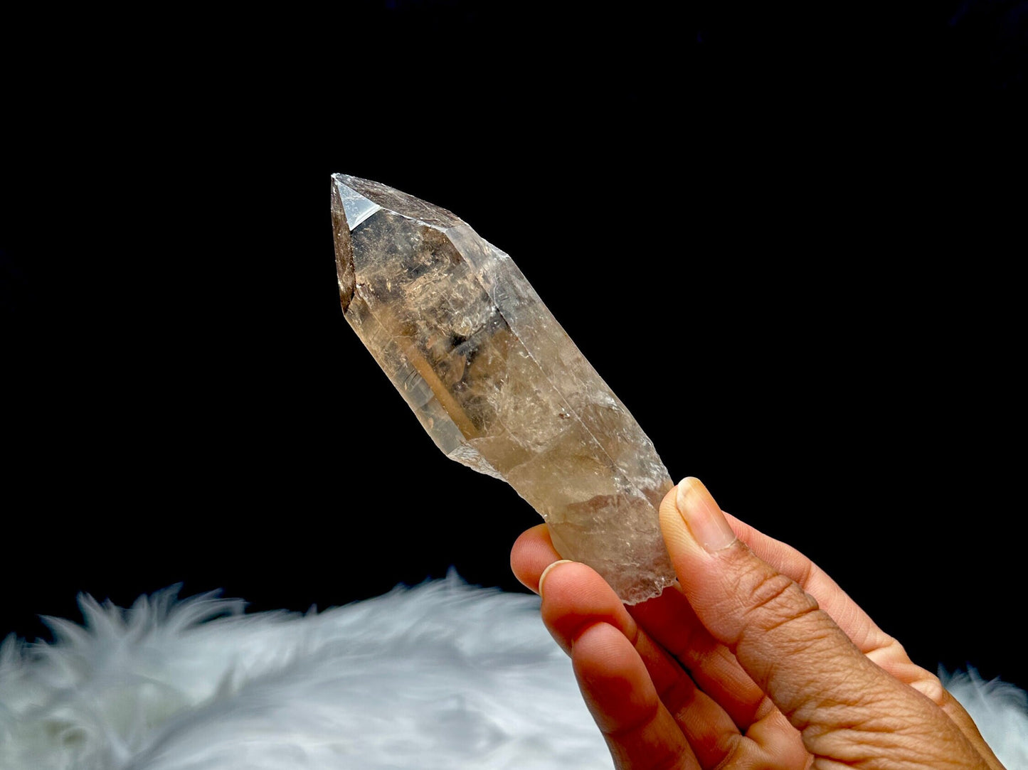 Natural Smoky Lemurian Quartz Crystal Raw Specimen - 147g, 4.5 inches - Healing Energy, Meditation, Spiritual Growth