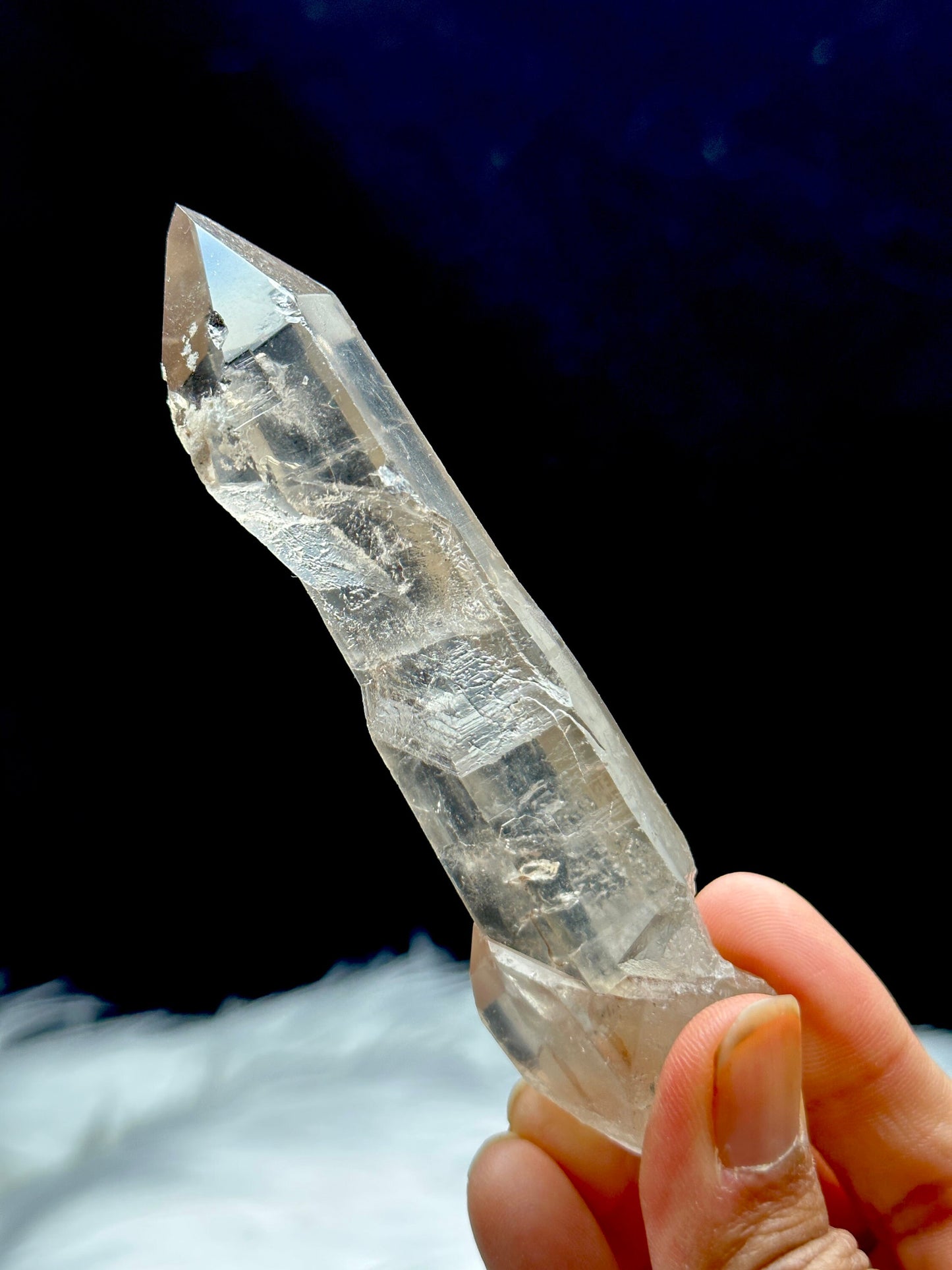 Natural Smoky Lemurian Quartz Crystal Raw Specimen - 44g, 4.9 inches - Healing Crystal