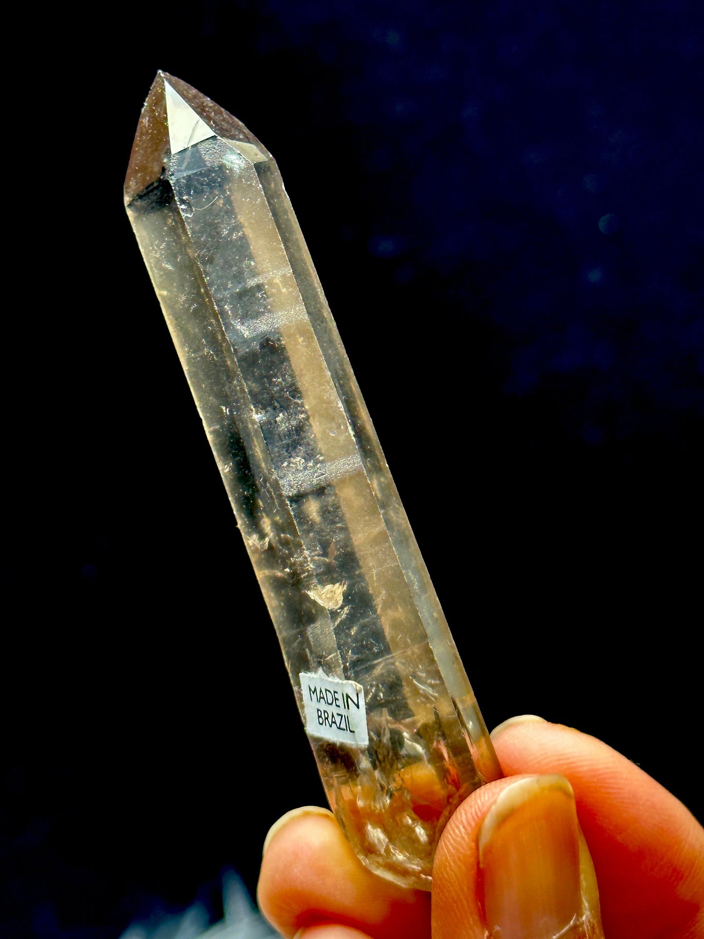 Natural Smoky Lemurian Quartz Crystal Raw Specimen, 73g, 3.5 Inches, Healing Crystal, Semi Polished